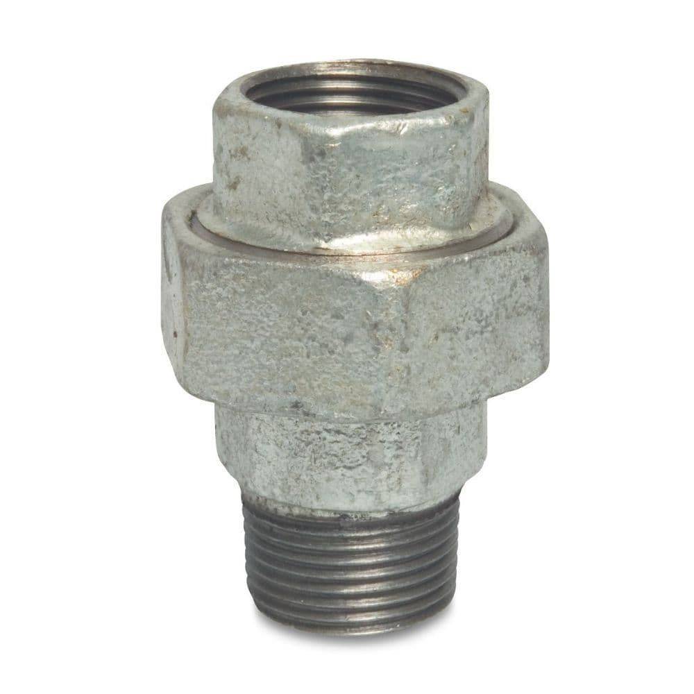 Gewindefitting Tempergussfitting Verschraubung Typ Flach 2 IG x 2 AG