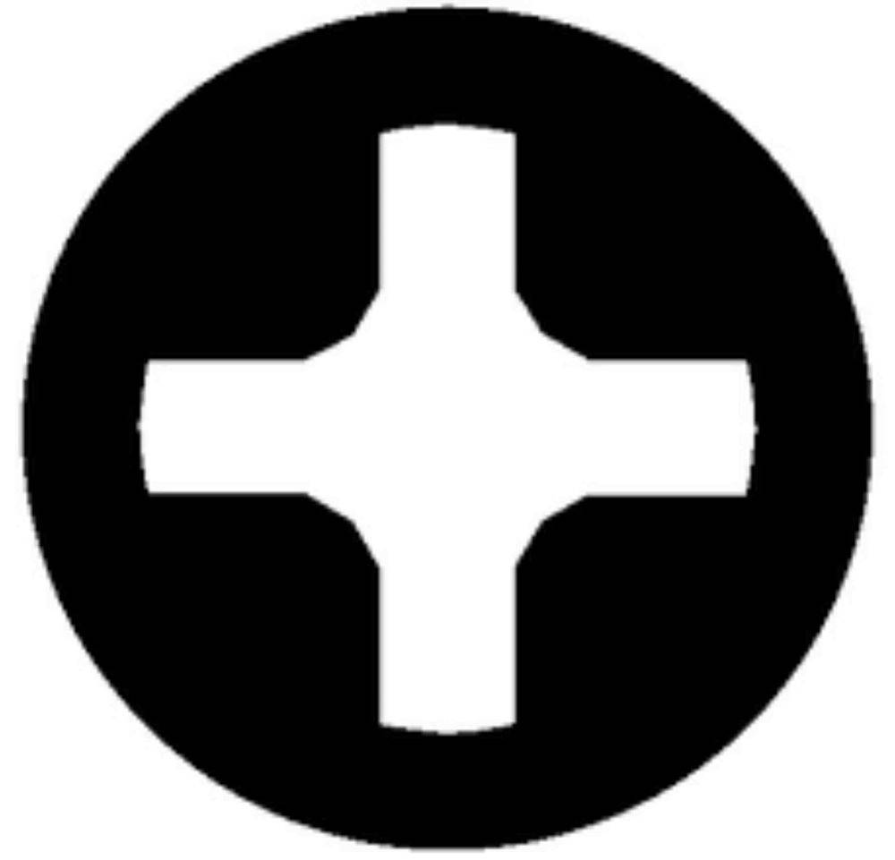 Kreuzschlitz-Schraubenkopf, verwendet zum Befestigen.