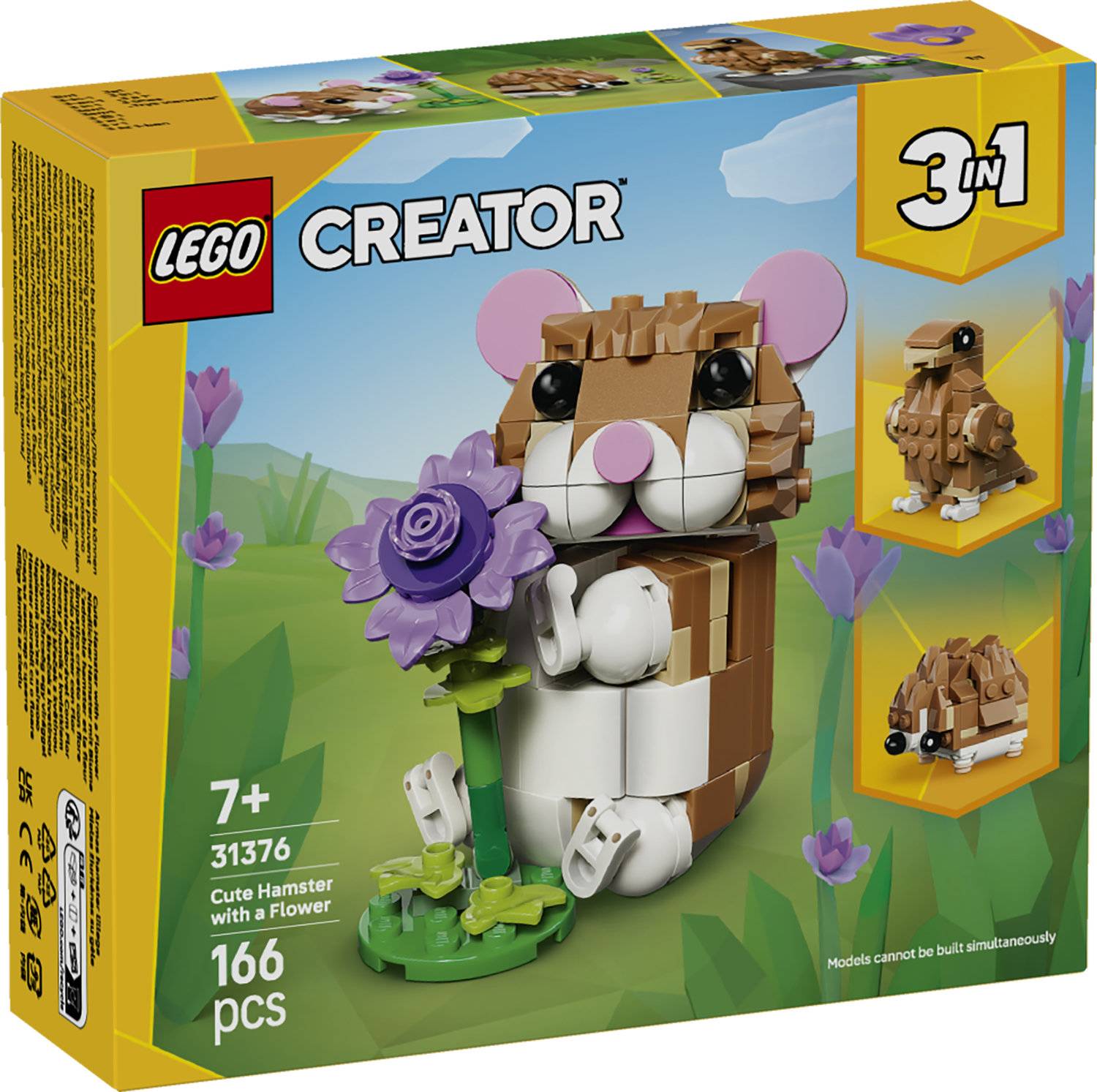 LEGO Creator 3-in-1 Set „Süßer Hamster mit einer Blume