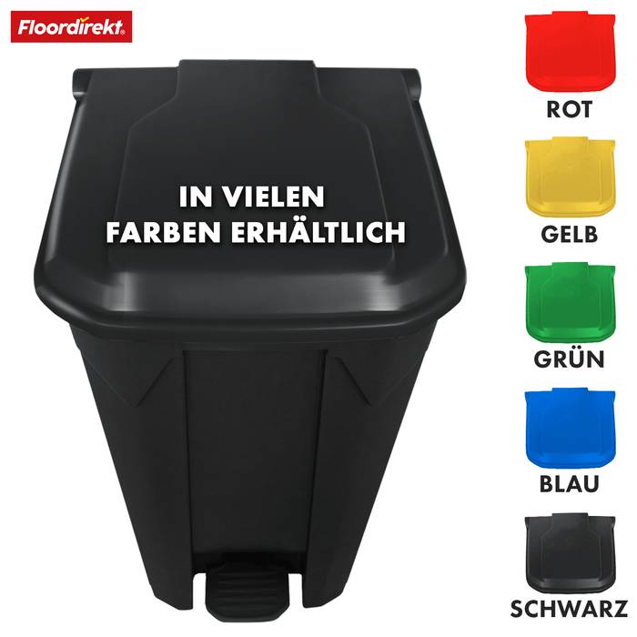 FLOORDIREKT Mülleimer Olaf - Robuster Step-On Abfalleimer - In verschiednenen Farben & Größen erhältlich - 100 Liter - Grau