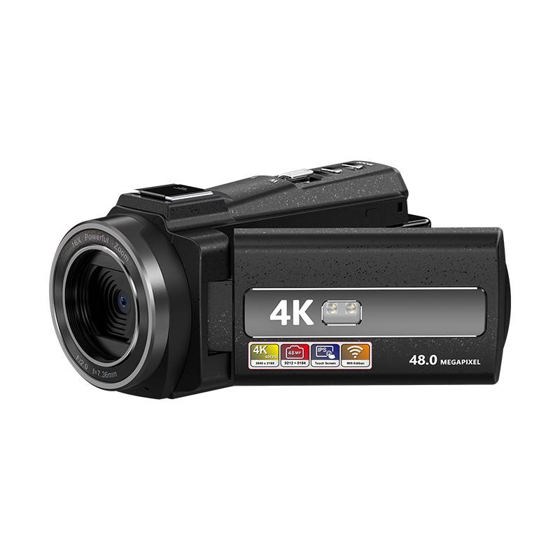 Eine digitale Videokamera mit den Bezeichnungen „4K