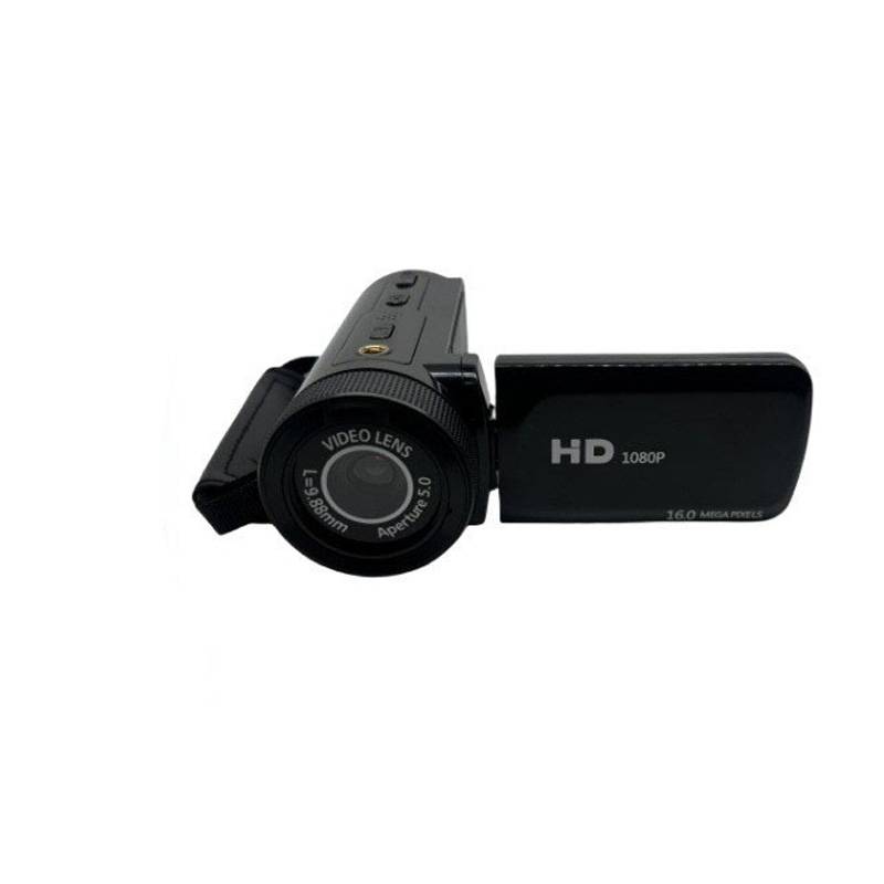 Ein digitaler Camcorder mit einem seitlichen Display mit der Aufschrift „HD 1080P