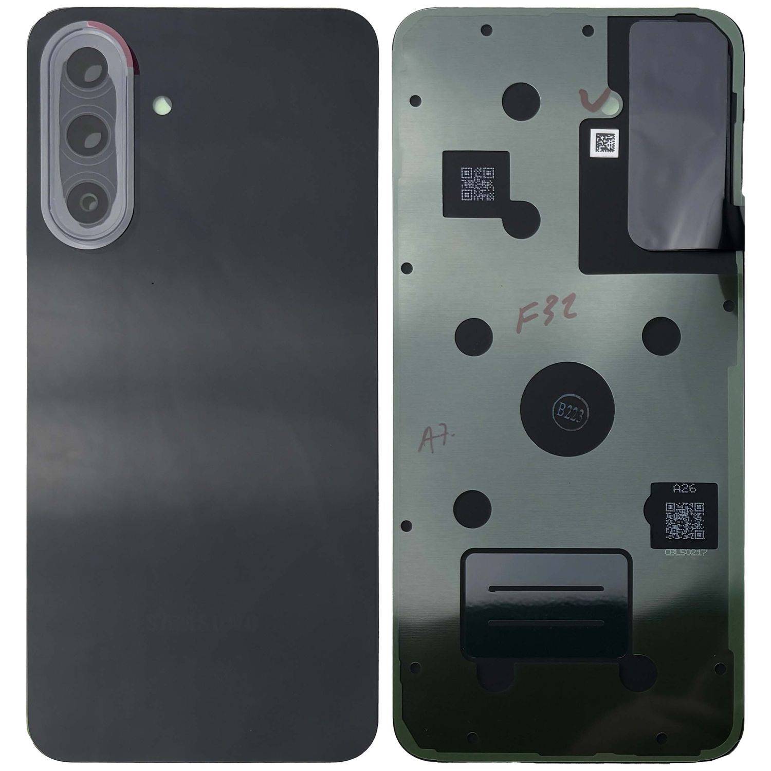 Bild zeigt die Vorderseite und Rückseite eines Smartphones.