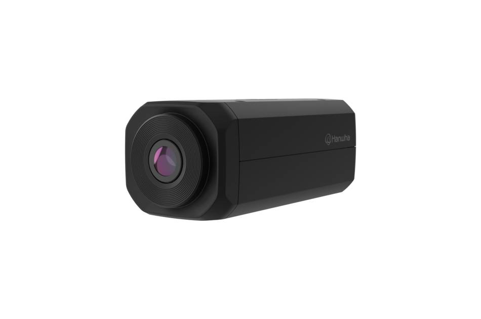 Hanwha Vision PNB-A9082, Netzwerk Box Kamera, 2x MVF Objektiv, AI-Analyse, 3840x2160, H.265, Audio, Alarm, RS-485, 12VD