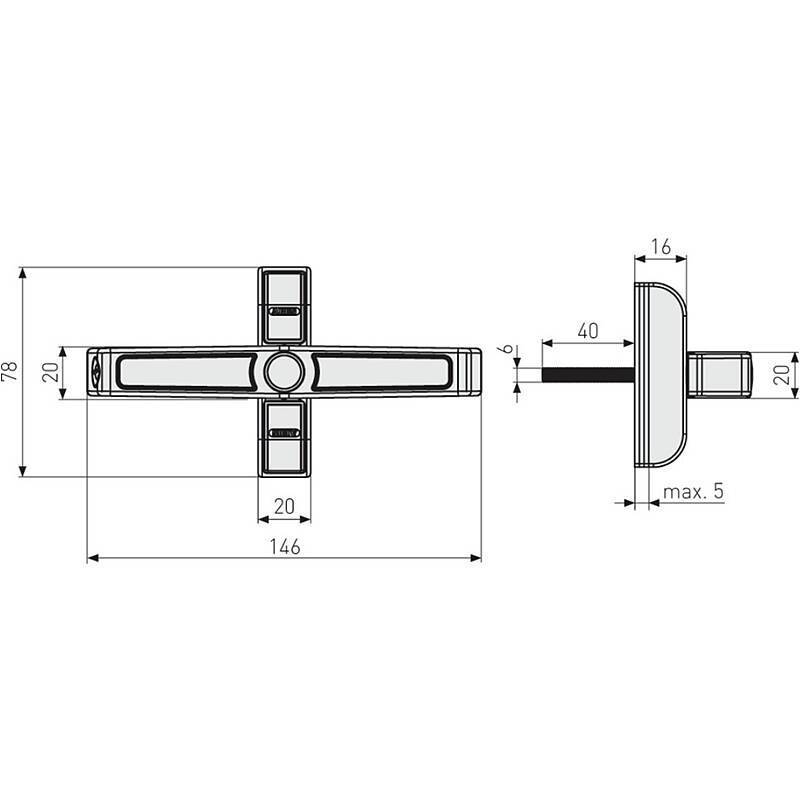 ABUS 2420 W AL0125 Fenster-Zusatzsicherung, Sicherheitslevel: 7 | Fenster-Sicherheitswinkel, Fenster-Zusatzschloss - Mo