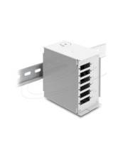 Delock LWL Patchfeld 6 Port für SC Duplex oder LC Quad grau Metall zur Hutschienen