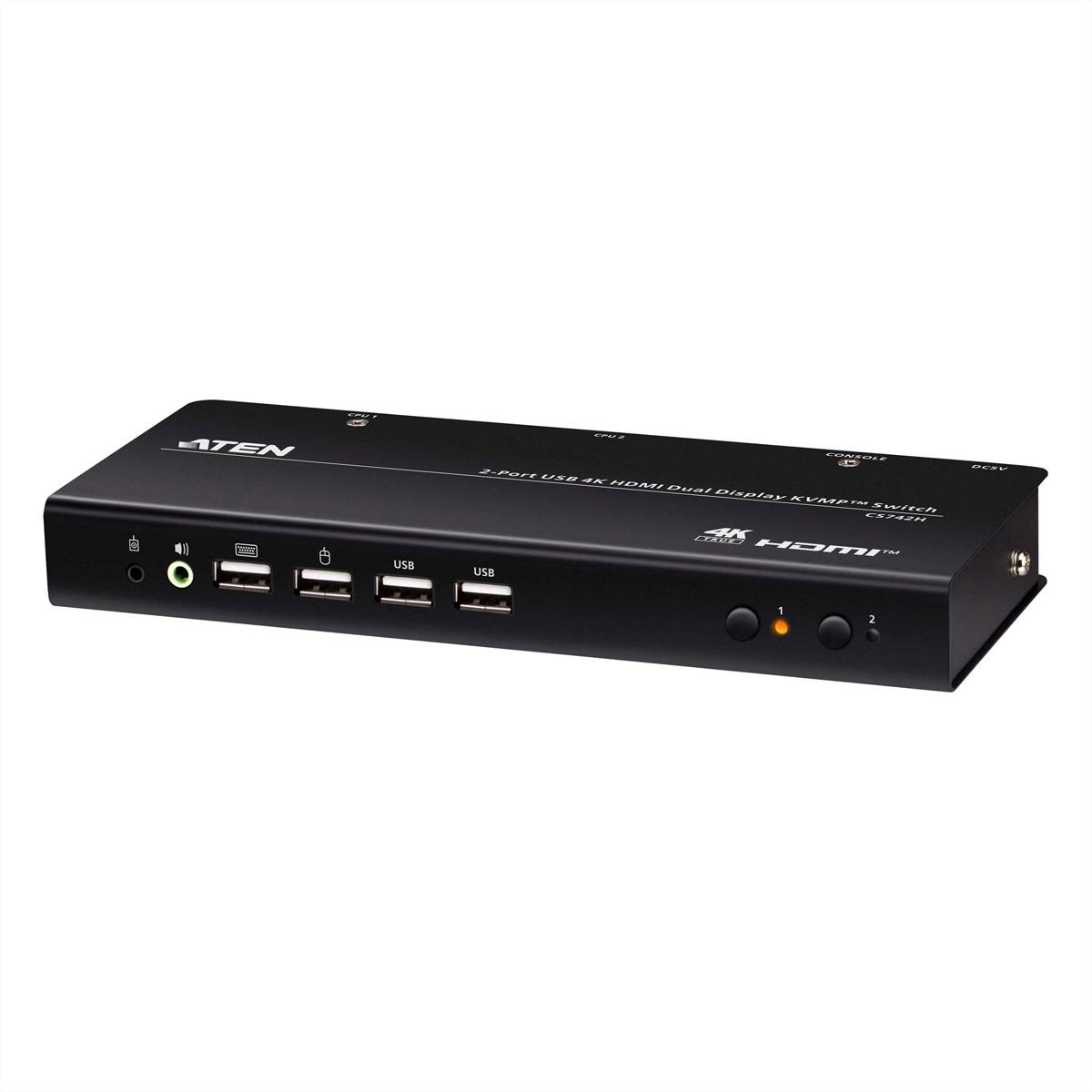 ATEN CS742H 2 Port USB 4K HDMI Dual Display KVM Switch