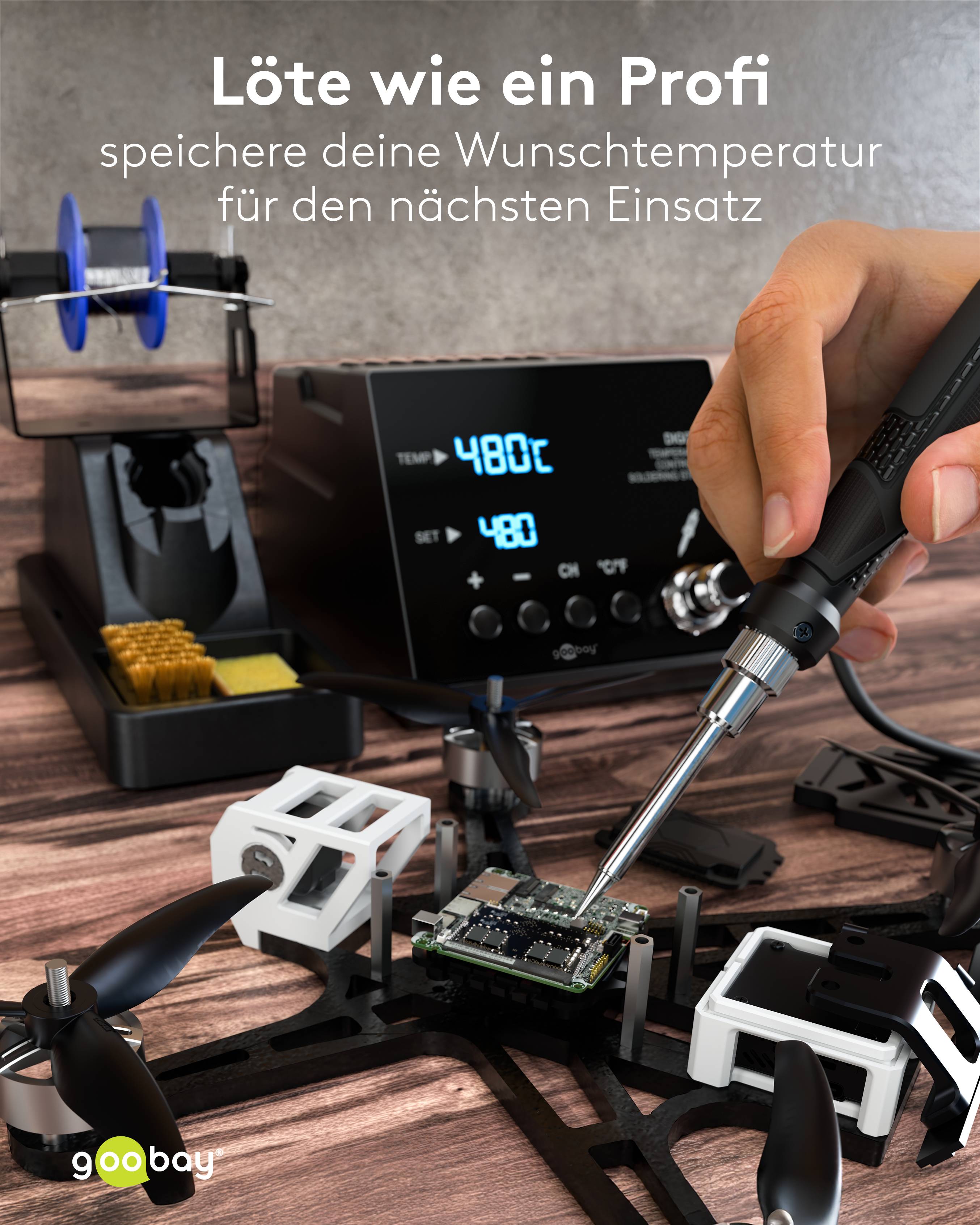 GOOBAY Digitale Lötstation, 78624, 70 W, 480 °C