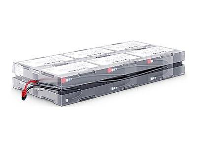 Ein rechteckiges Lithium-Ionen-Batteriepaket mit mehreren Zellen, Drähten und Beschriftungen.