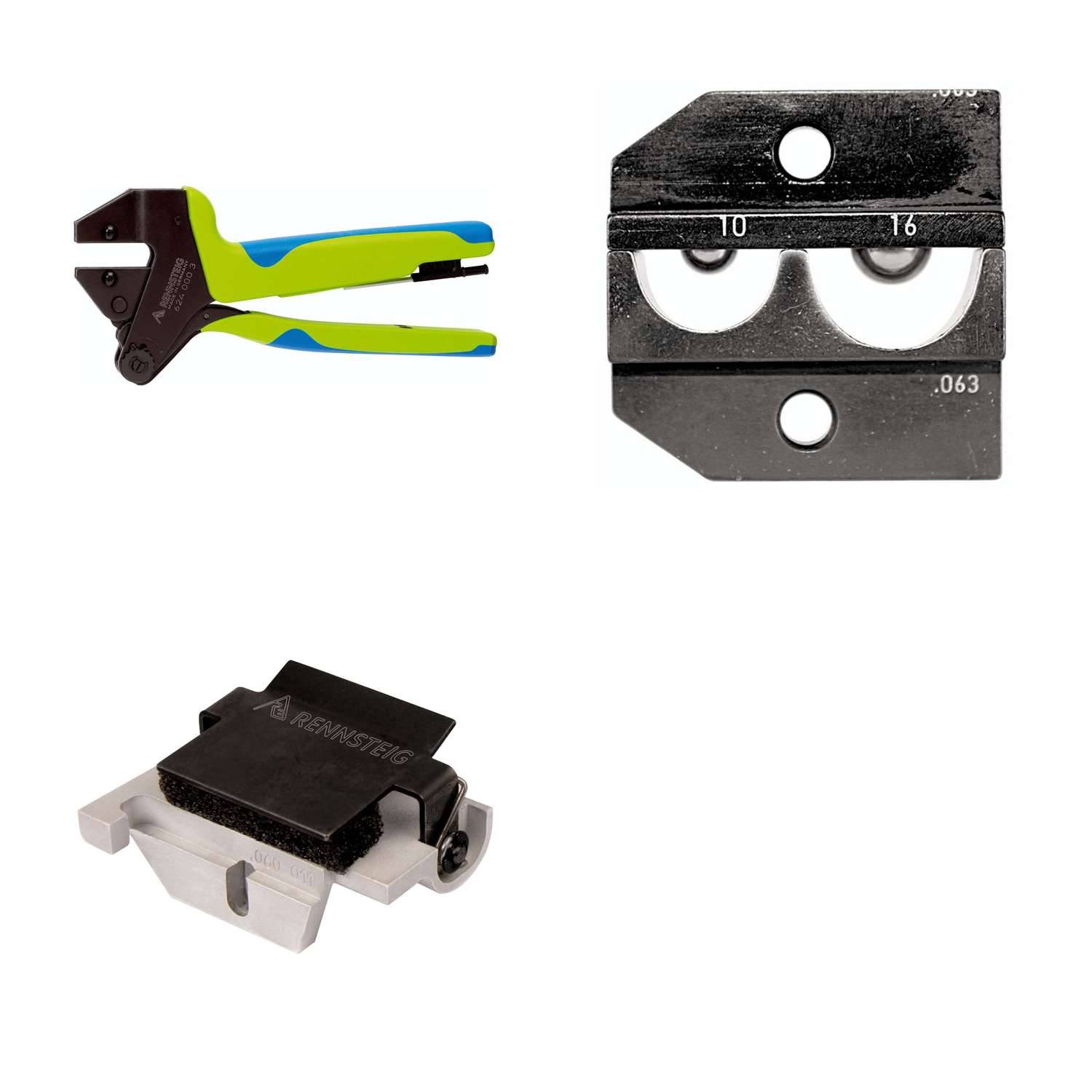 624 063 3 0 K2 Rennsteig Werkzeuge GmbH Crimpzange PEW12 für isolierte Verbinder und Kabelschuhe inkl. Crimpeinsätze