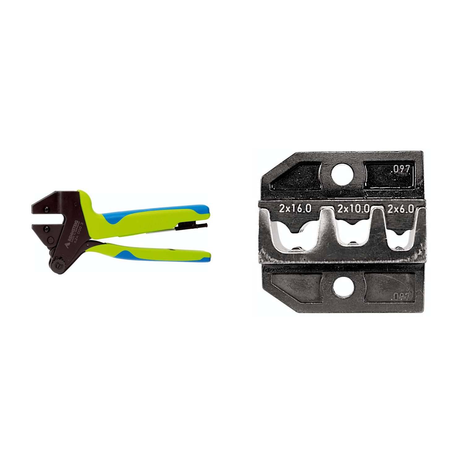 624 097 3 0 K1 Rennsteig Werkzeuge GmbH Crimpzange PEW12 für isolierte Twin-Aderendhülsen Querschnitt 2x6mm² - 2x16mm²