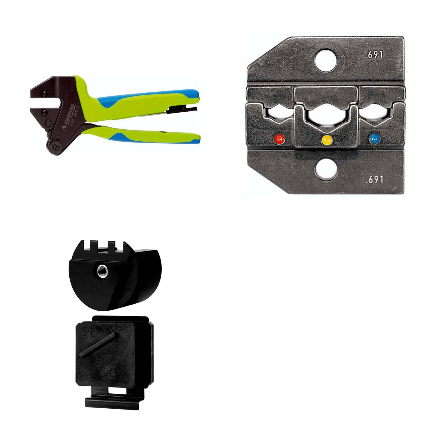 624 691 3 0 K2 Rennsteig Werkzeuge GmbH Crimpzange PEW12 für isolierte Verbinder und Kabelschuhe inkl. Crimpeinsätze