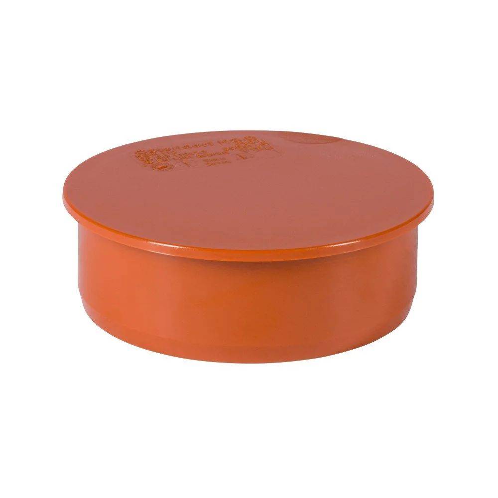 Ein orangefarbener kreisrunder Kunststoffdeckel, der einen passenden Behälter abdeckt.