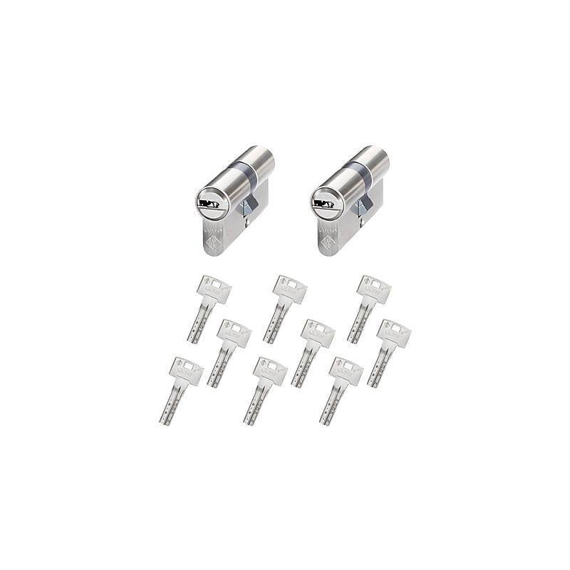 2er Abus Bravus 1000 Doppelzylinder 30/35 9 Schl., Sicherheitslevel:MITTEL | Bravus.1000 Doppelzylinder-Set | Maße (Auß