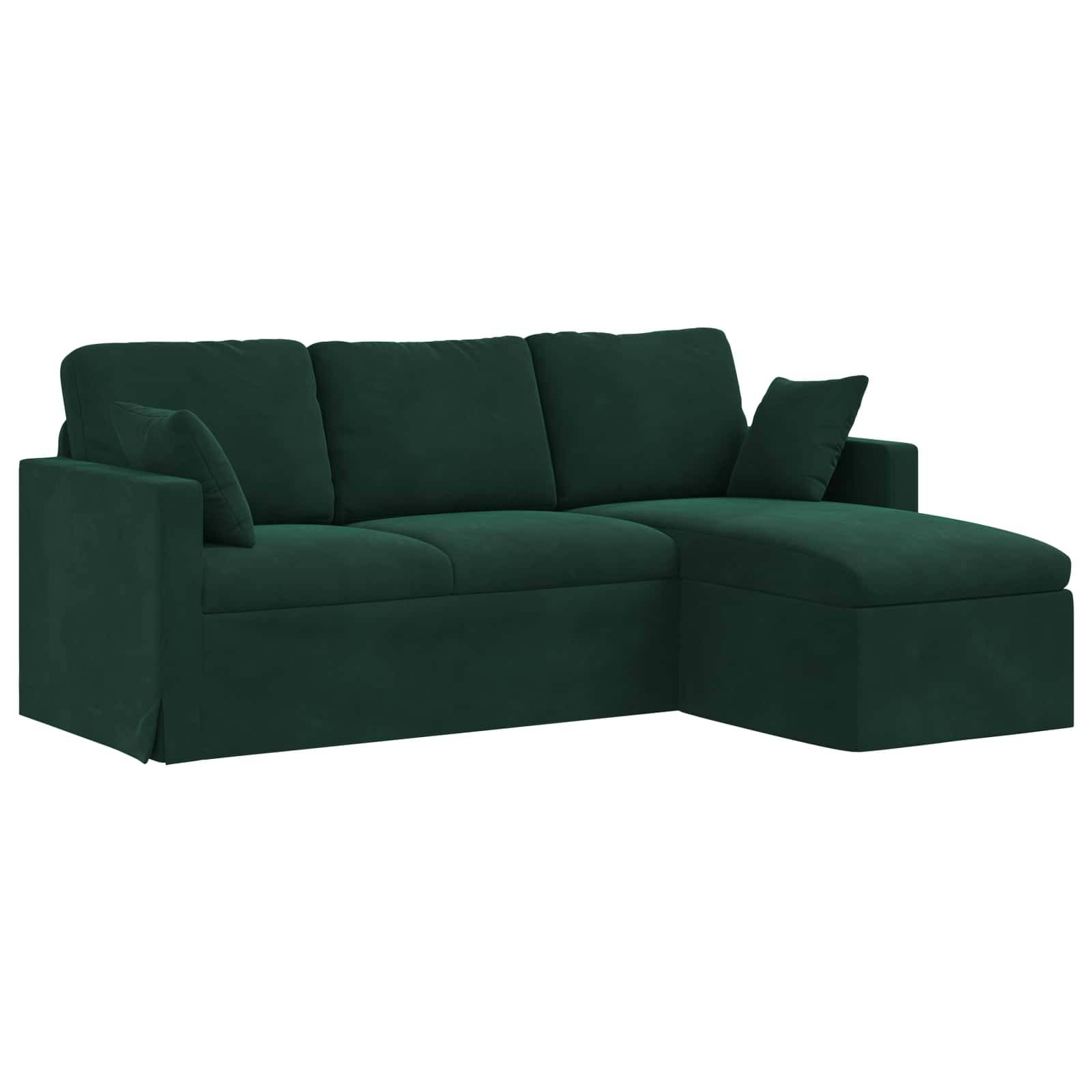 vidaXL Sofa Dunkelgrün 198 x 134 x 80 cm Samt