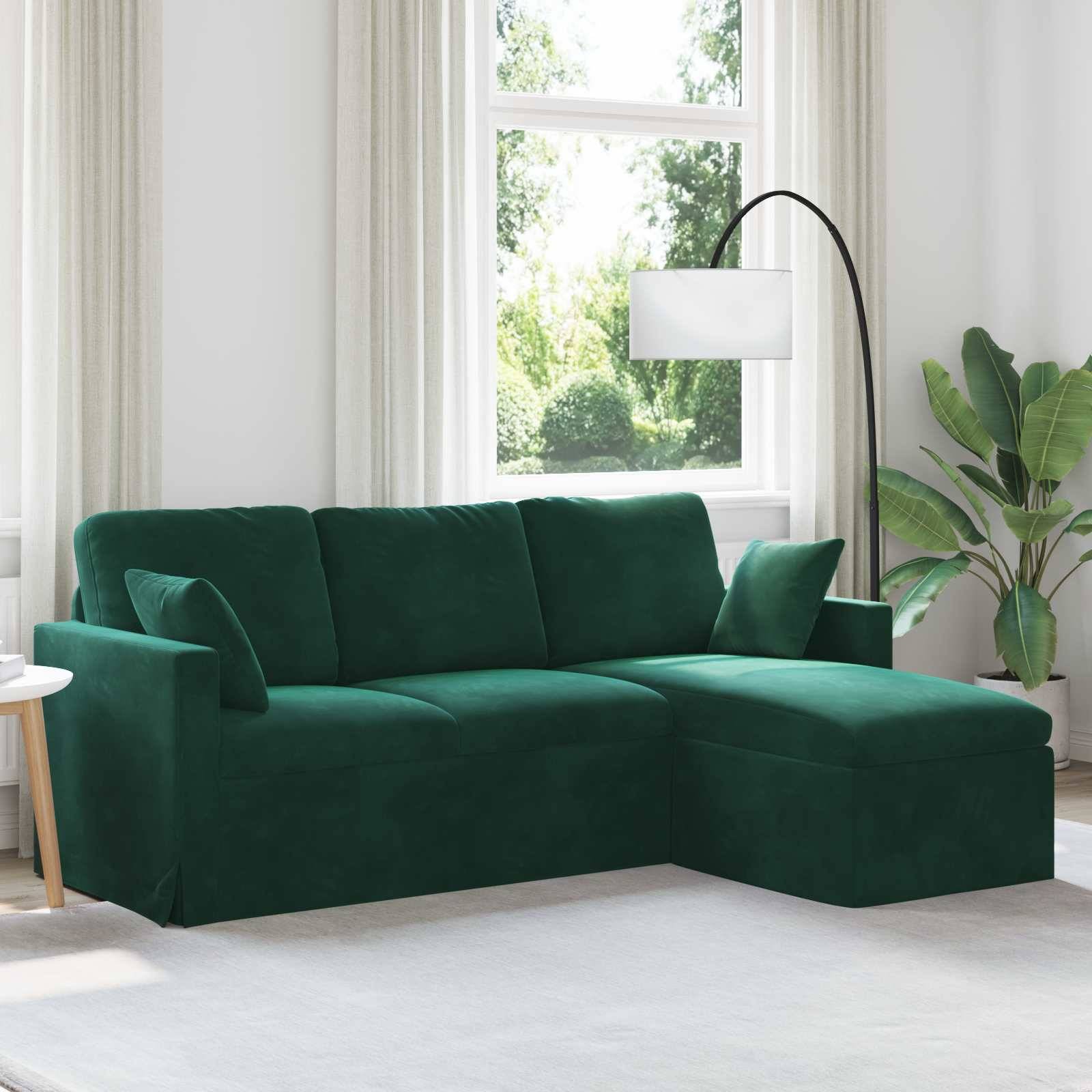 vidaXL Sofa Dunkelgrün 198 x 134 x 80 cm Samt