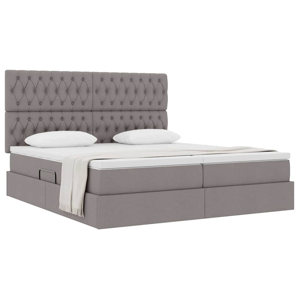 vidaXL Aufbewahrungsbett mit Kopfteil Taupe 180 x 200 cm Stoff