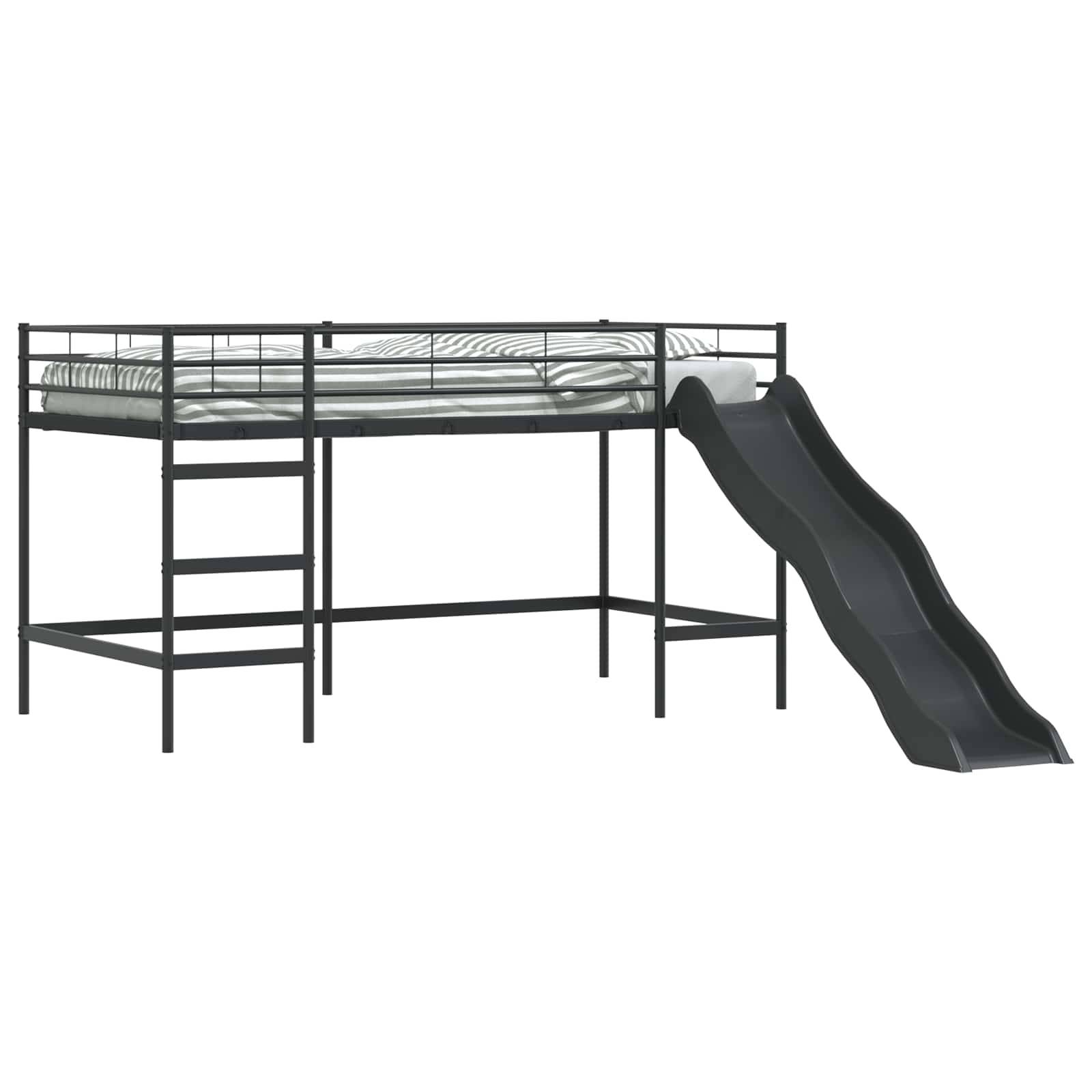 vidaXL Kinder-Loftbett mit Rutsche Schwarz und Anthrazit 90 x 200 cm