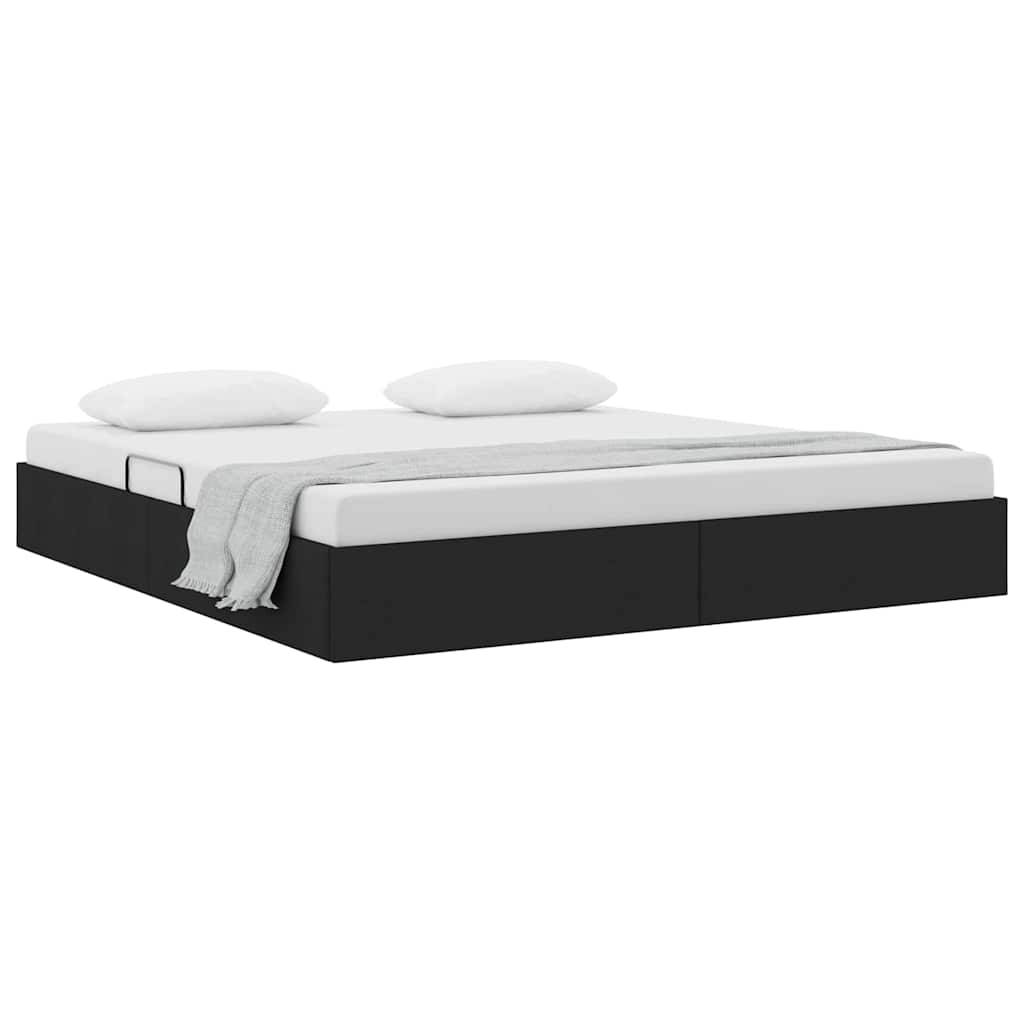 vidaXL Aufbewahrungsbett mit Speicher Schwarz 180 x 200 cm Stoff