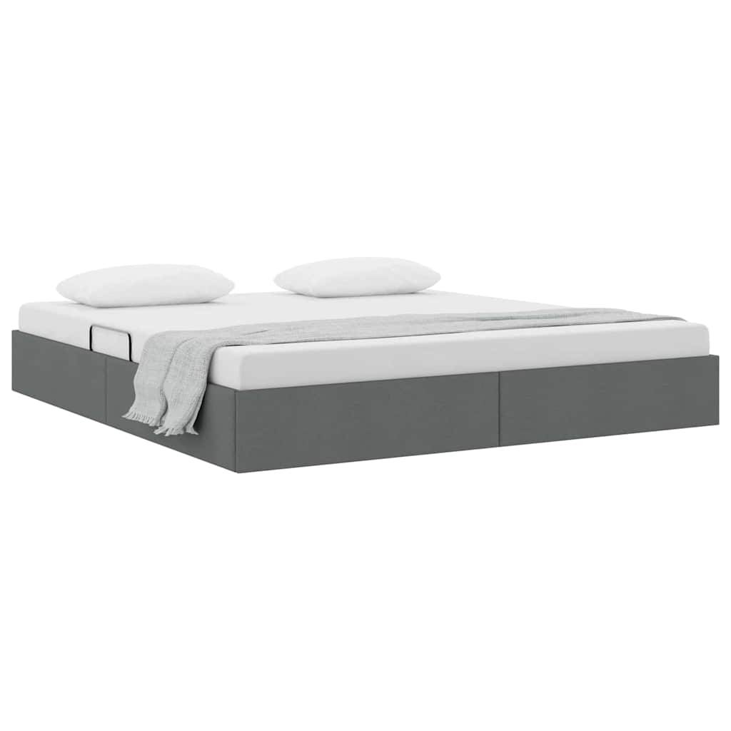 vidaXL Aufbewahrungsbett mit Speicher Dunkelgrau 180 x 200 cm Stoff