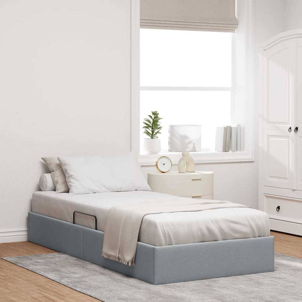 vidaXL Aufbewahrungsbett mit Speicher Hellgrau 203 x 100 cm Stoff