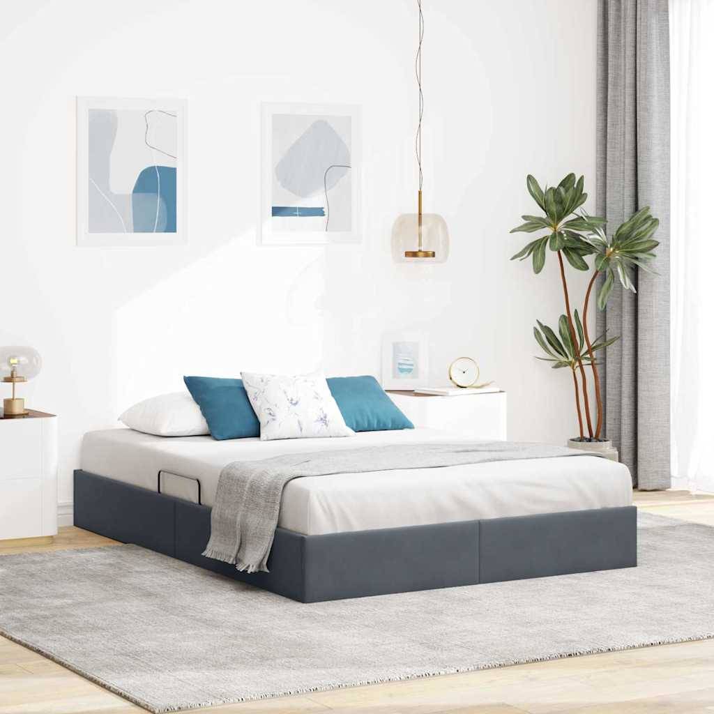 vidaXL Aufbewahrungsbett mit Speicher Dunkelgrau 153 x 203 cm Samt