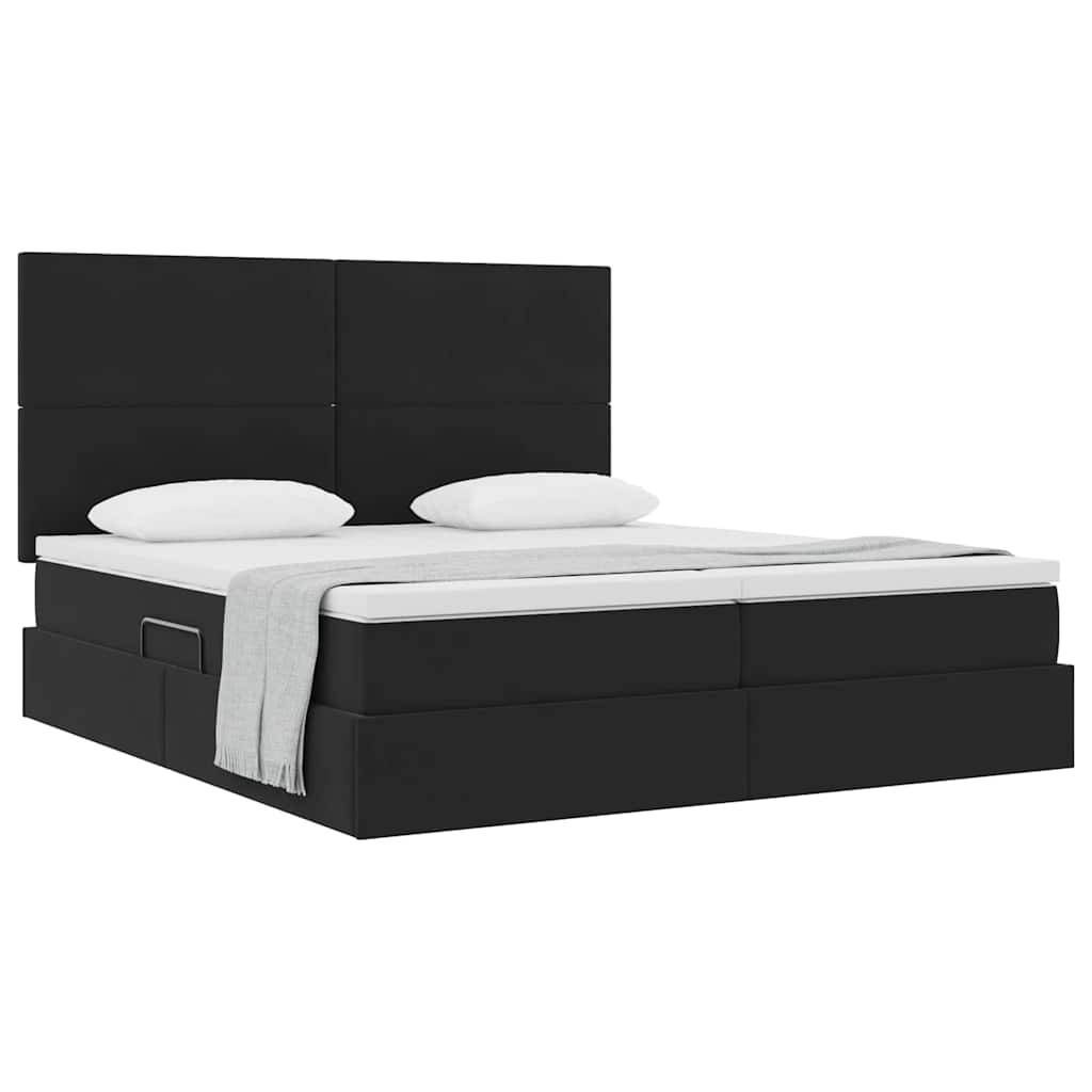 vidaXL Aufbewahrungsbett mit Kopfteil Schwarz 200 x 200 cm Samt