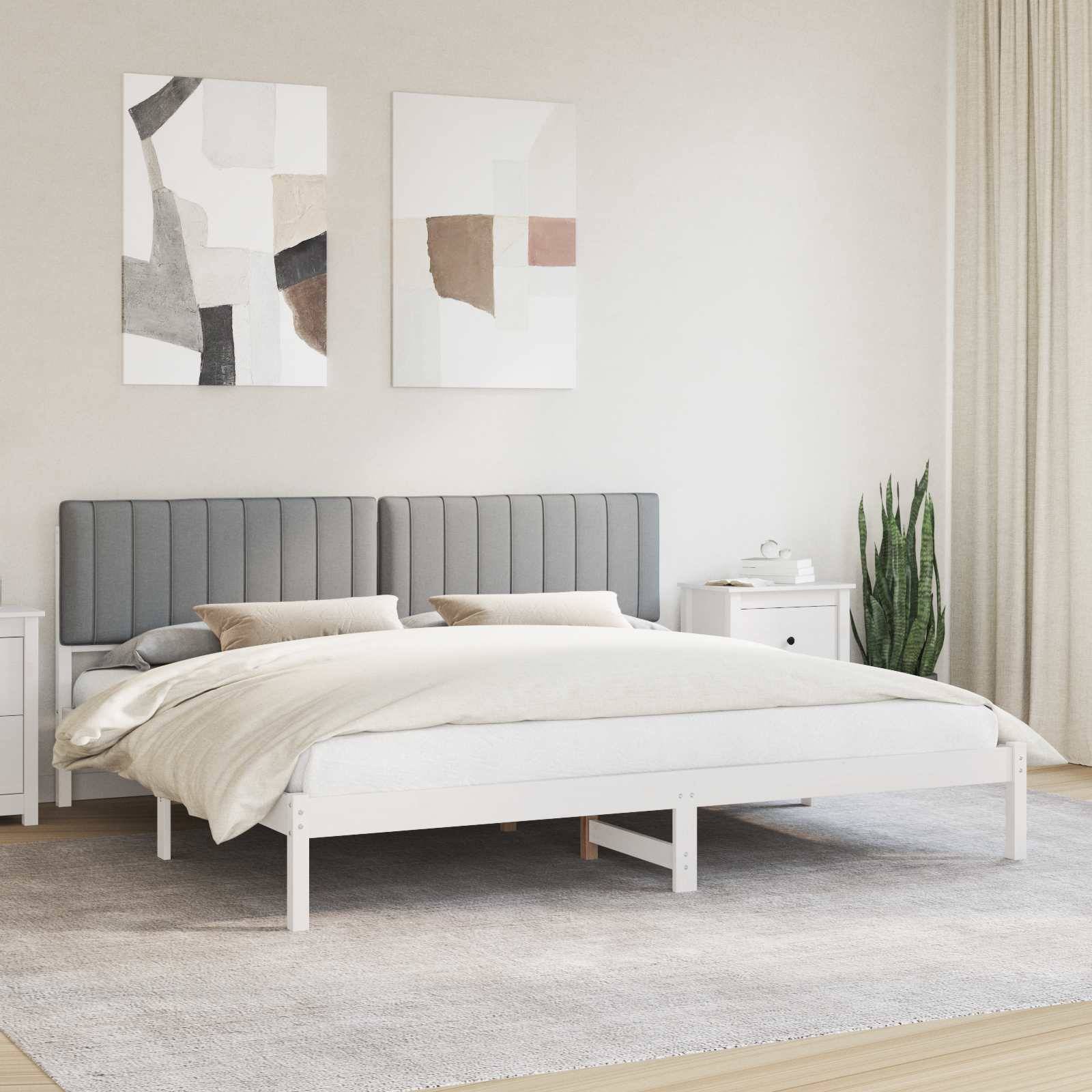 vidaXL Bettgestell mit gepolstertem Kopfteil Hellgrau 200 x 200 cm