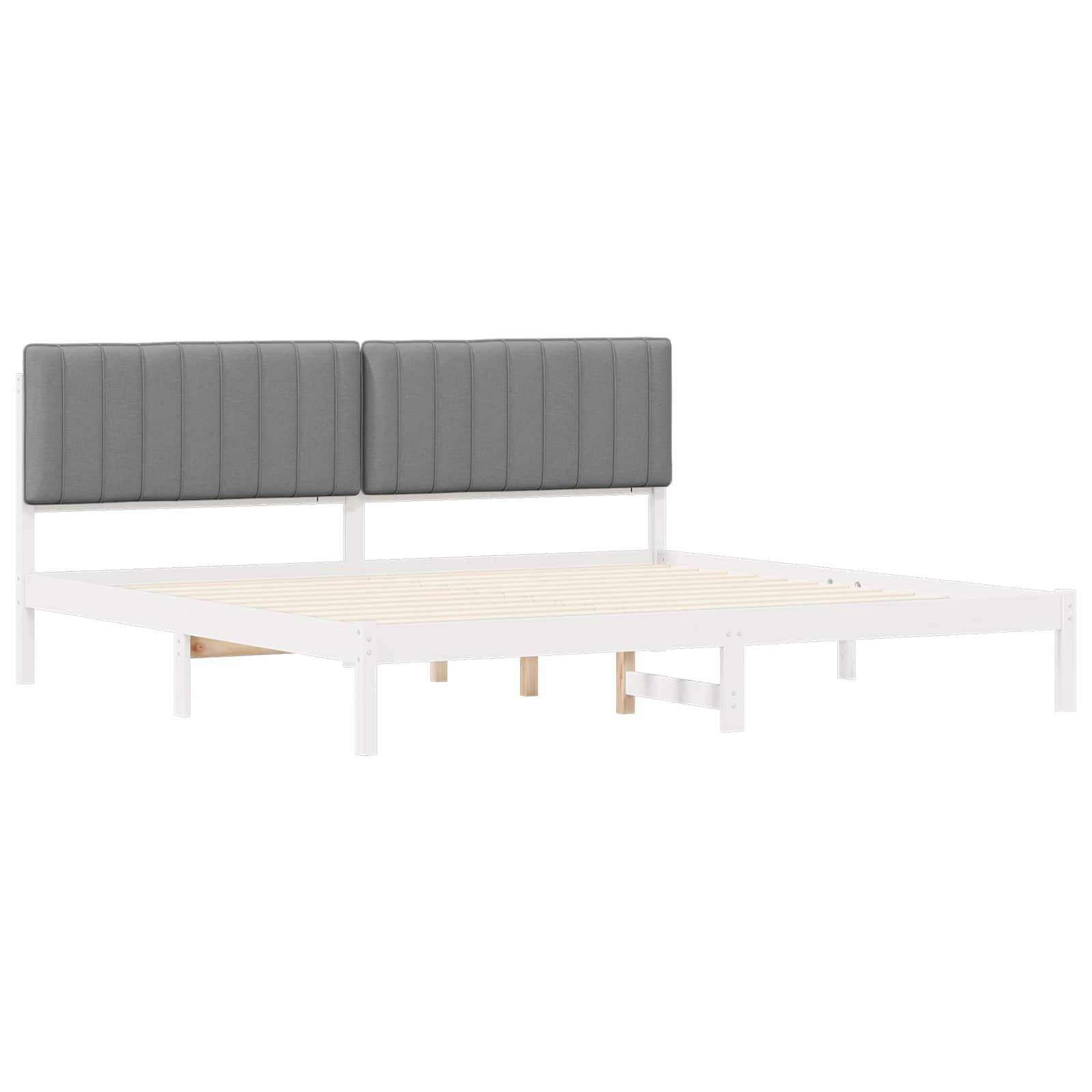 vidaXL Bettgestell mit gepolstertem Kopfteil Hellgrau 200 x 200 cm