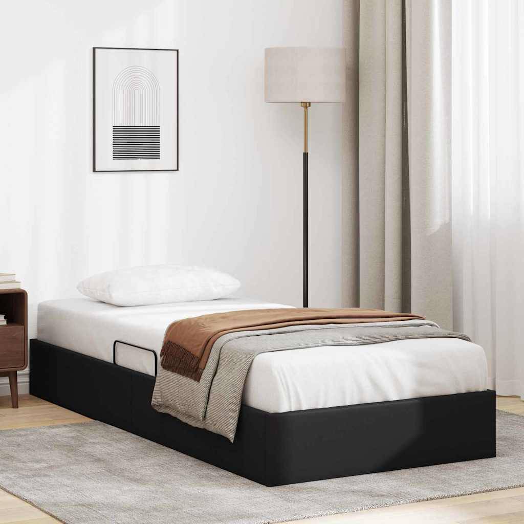 vidaXL Aufbewahrungsbett mit Speicher Schwarz 100 x 190 cm Kunstleder