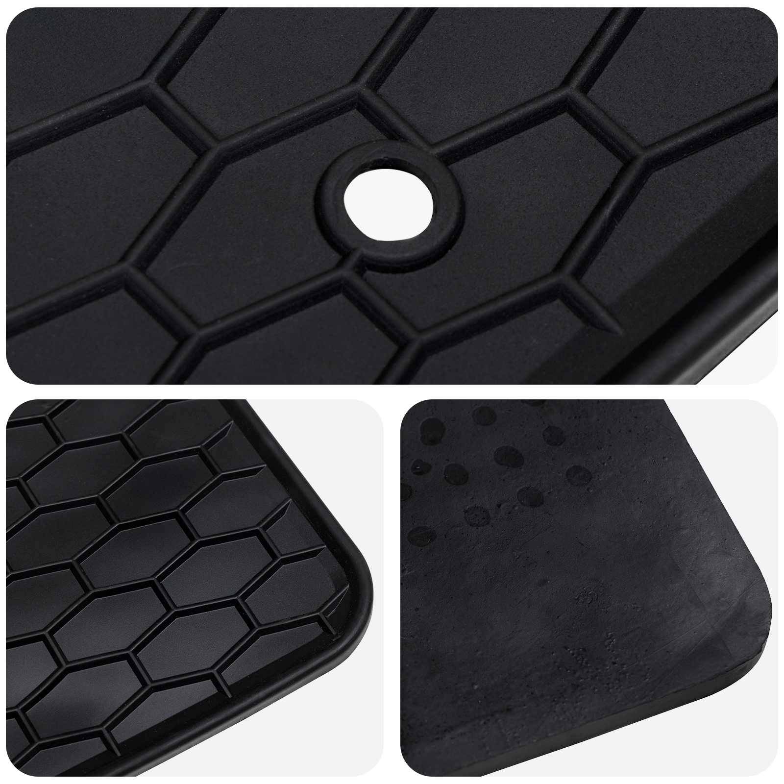 vidaXL Autofußmatte 3 pcs Schwarz Gummi