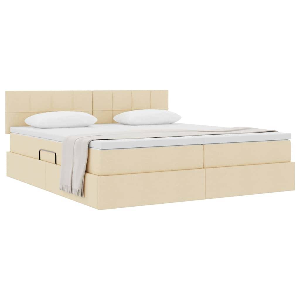 vidaXL Aufbewahrungsbett mit Matratze Creme 180 x 200 cm Kunstleder