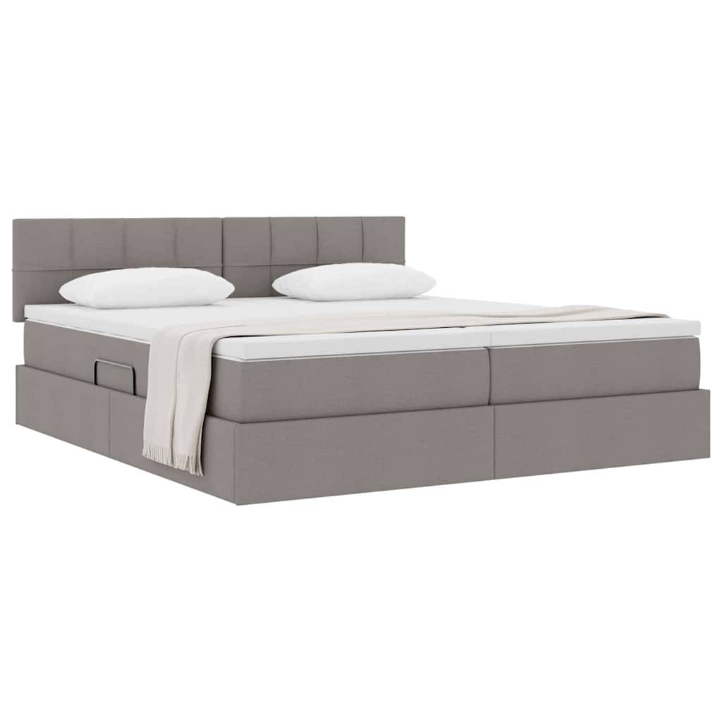vidaXL Aufbewahrungsbett mit Matratze Taupe 180 x 200 cm Kunstleder