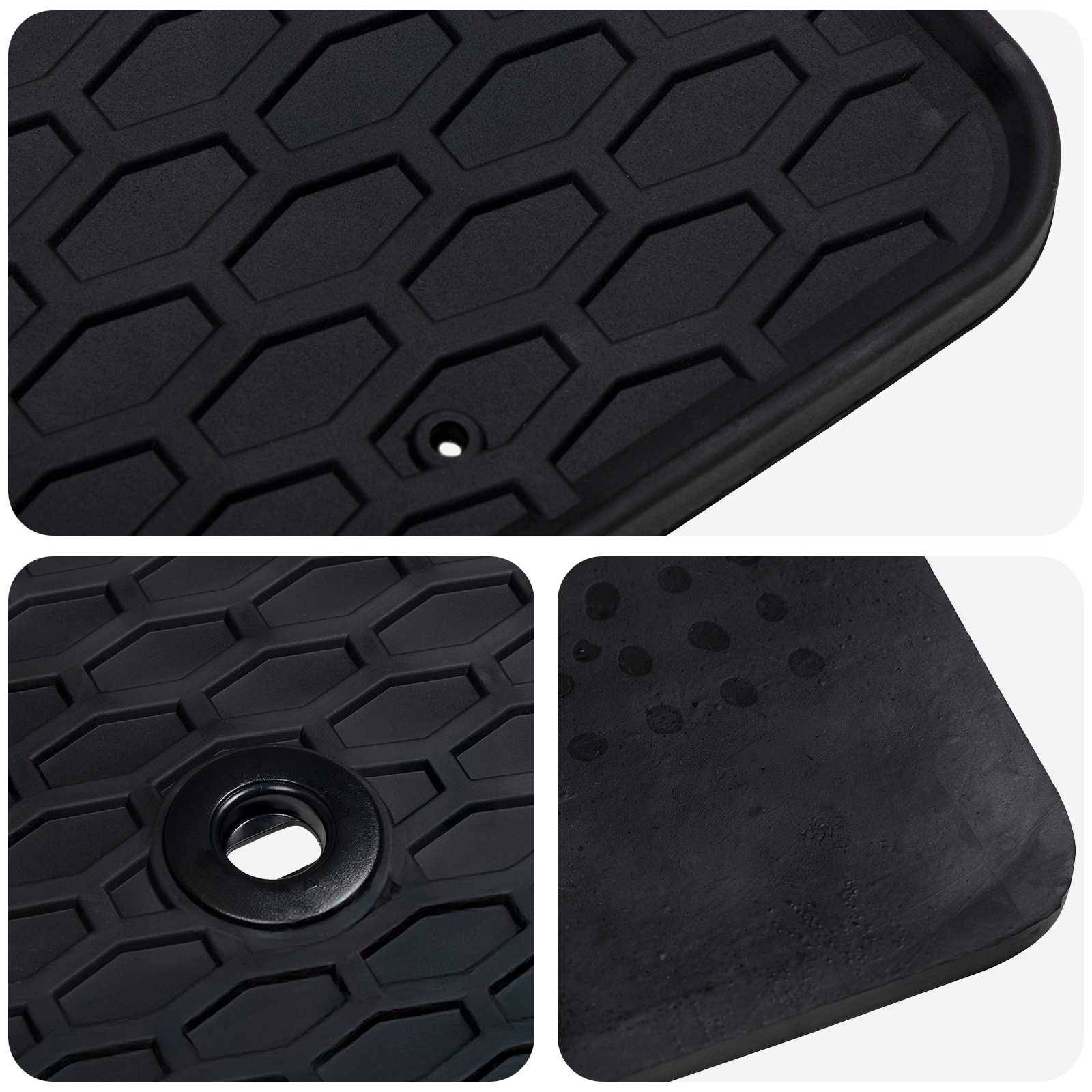 vidaXL Autofußmatte 2 pcs Schwarz Gummi