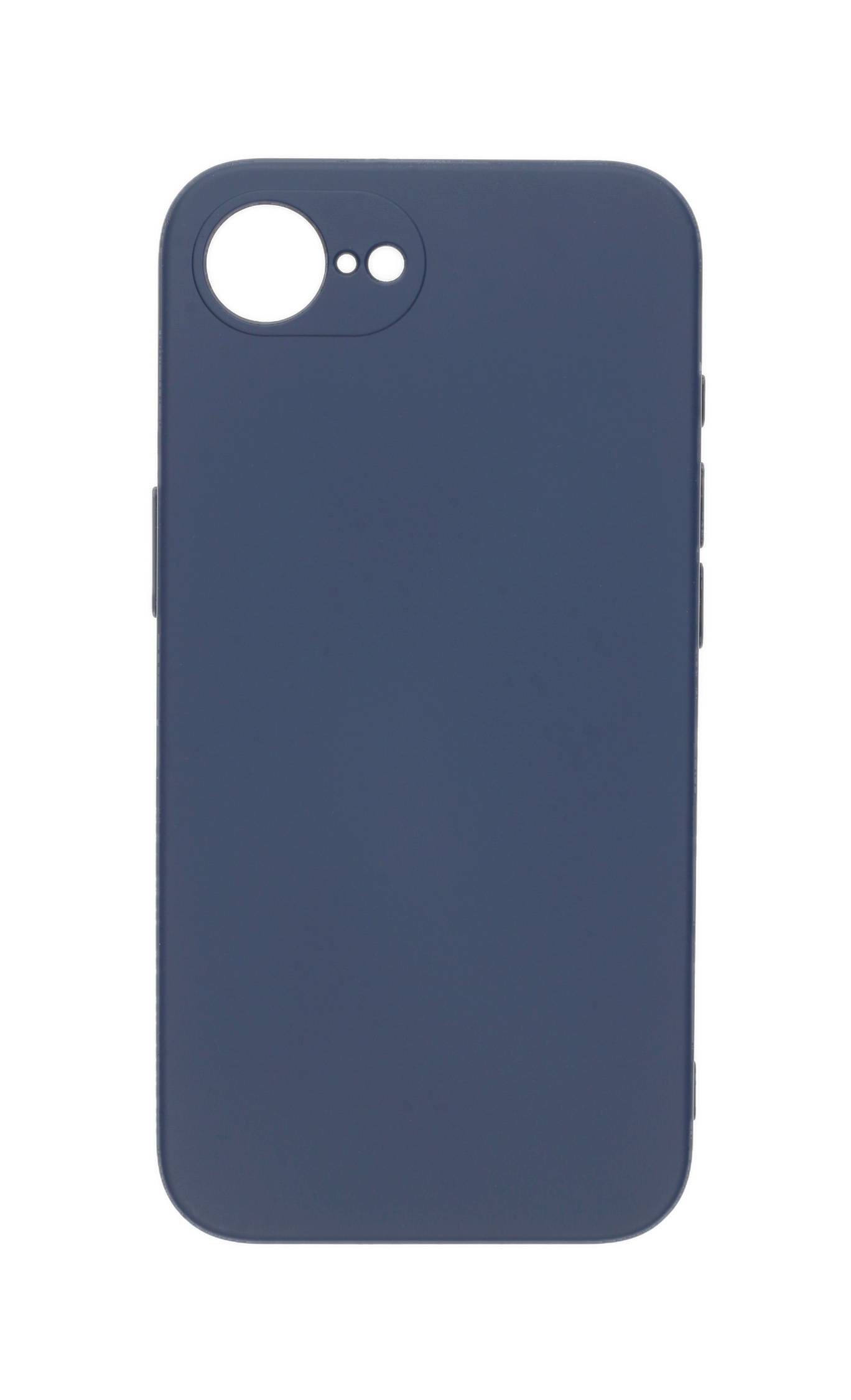 Ein dunkelblauer Handyhüllen-Etui mit Kameraausschnitt, das für ein Smartphone geeignet ist.