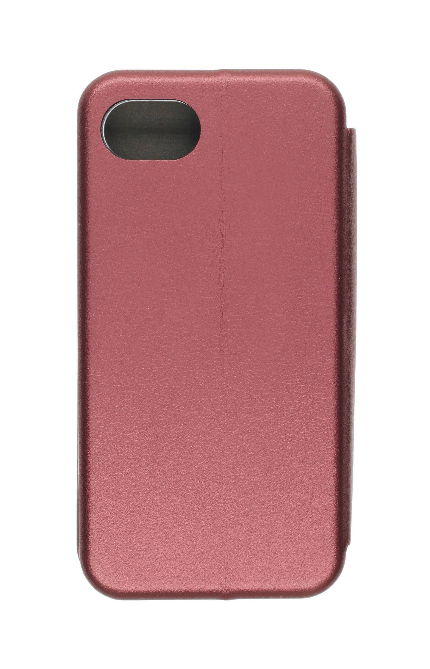 Ein rotes Smartphone-Hülle mit einem rechteckigen Ausschnitt für die Kamera.