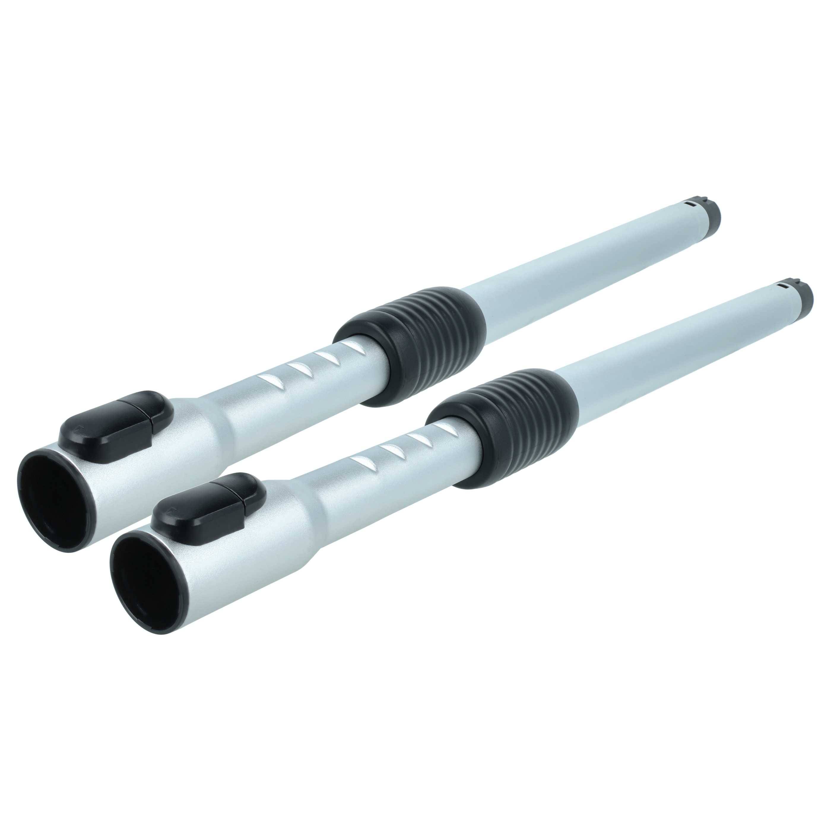 vhbw 2x Staubsaugerohr kompatibel mit Samsung VCC61H0H3AXEG, VCC61F0H32XEG, VCC6240V3BXEE, VCC6210V3RXEG Staubsauger - 53,2 - 79,5cm Schwarz Silber
