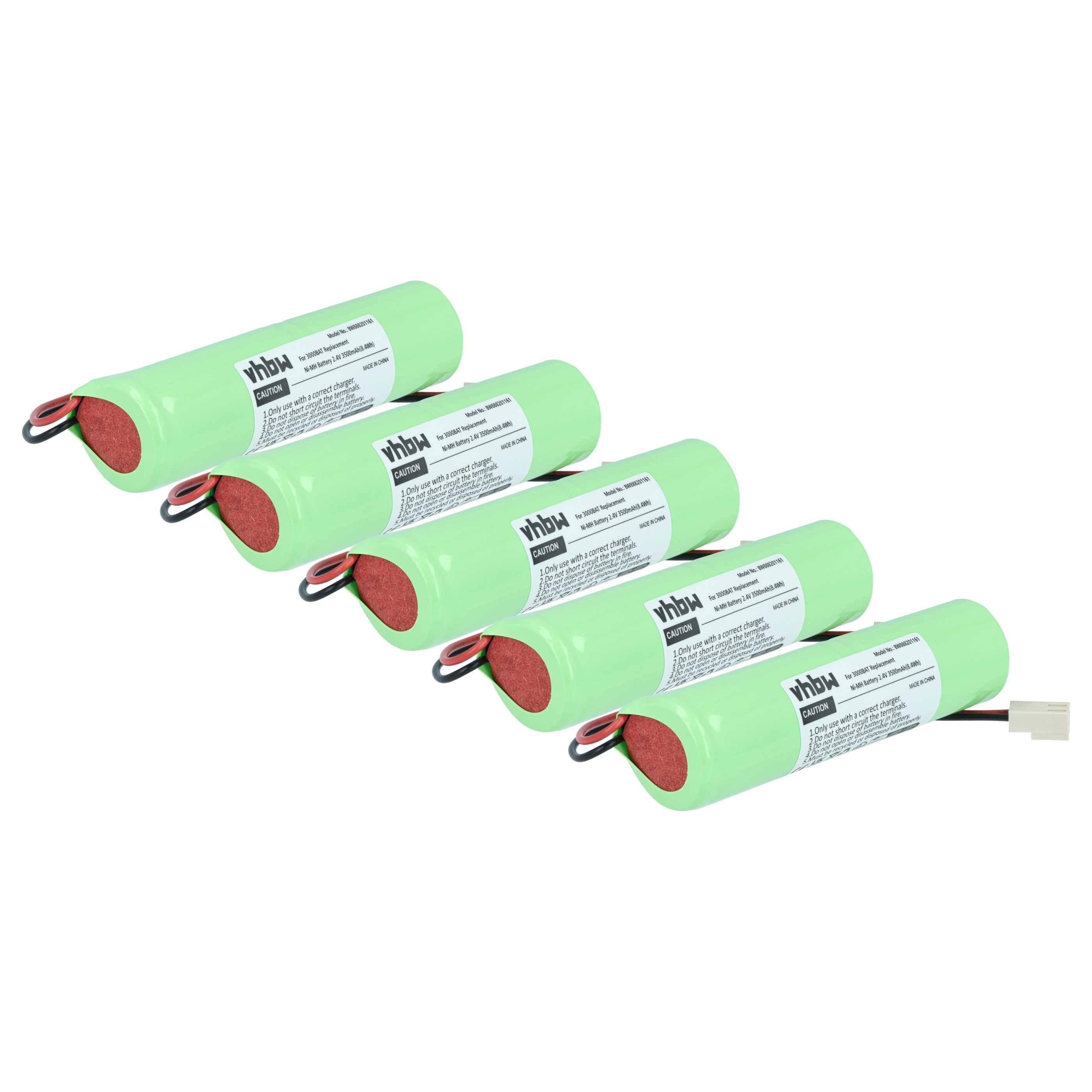 vhbw 5x Akku kompatibel mit Geo-Fennel FLG 250 green Lasermessgerät, Messgerät (3500 mAh, 2,4 V, NiMH)