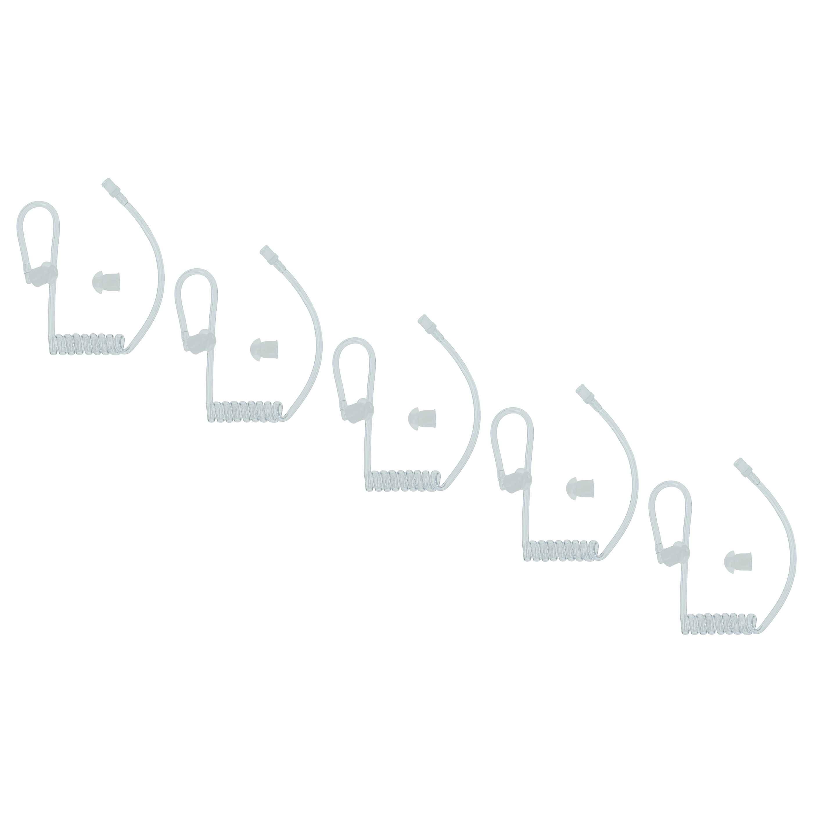 vhbw 5x Security Schallschlauch Ohrhörer, 10x Ohrstöpsel für Headset, Funkgerät - transparent