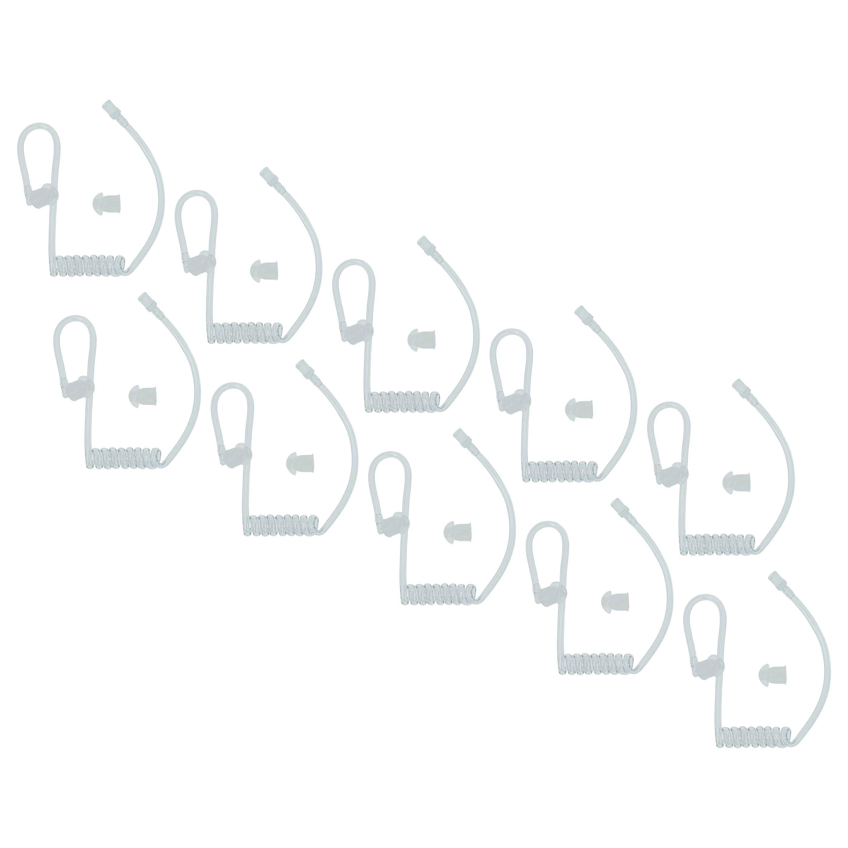 vhbw 10x Security Schallschlauch Ohrhörer, 20x Ohrstöpsel für Headset, Funkgerät - transparent