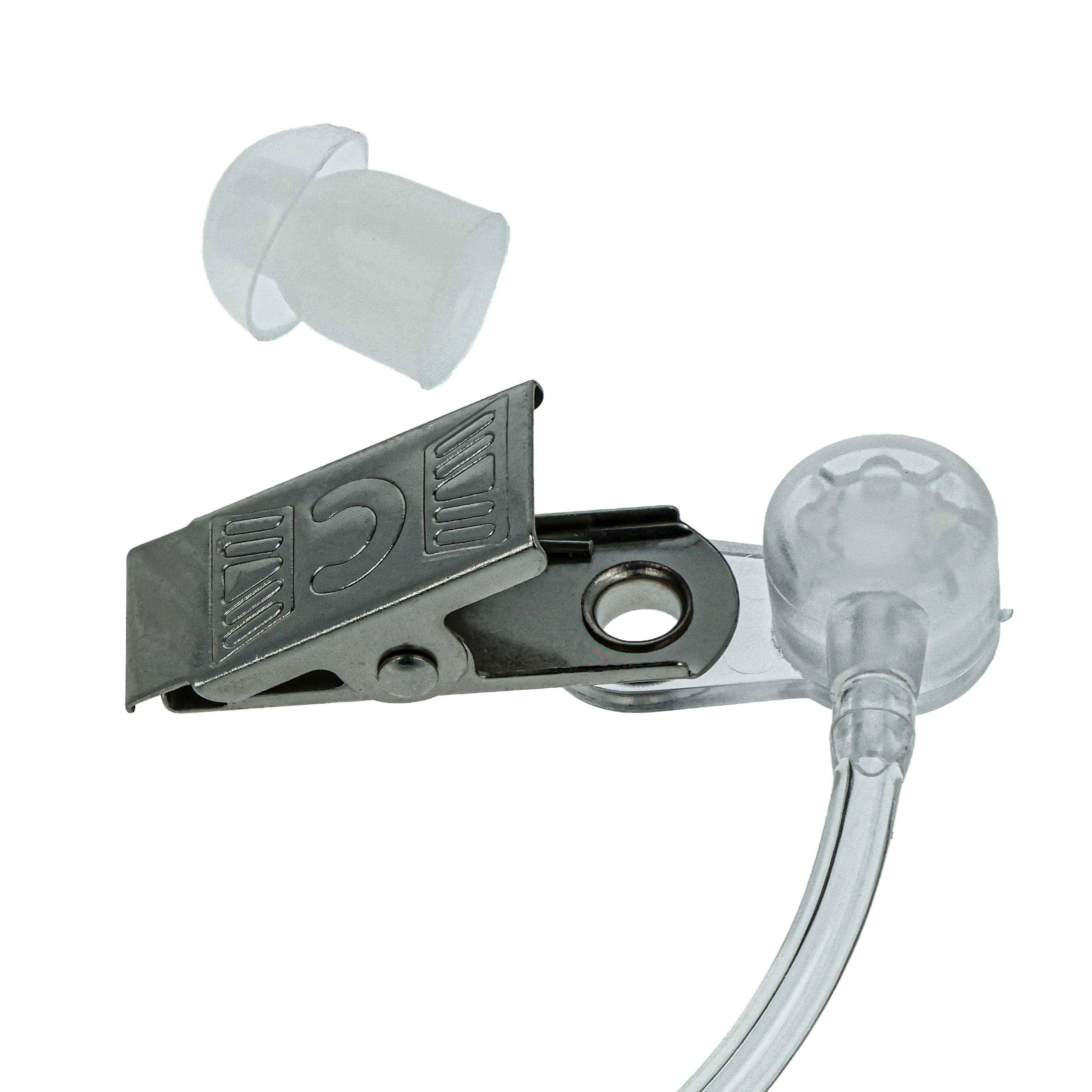vhbw 5x Security Schallschlauch Ohrhörer kompatibel mit Motorola MDPMLN4418, FTN6707 Headset, Funkgerät - Mit Clip, transparent / weiß