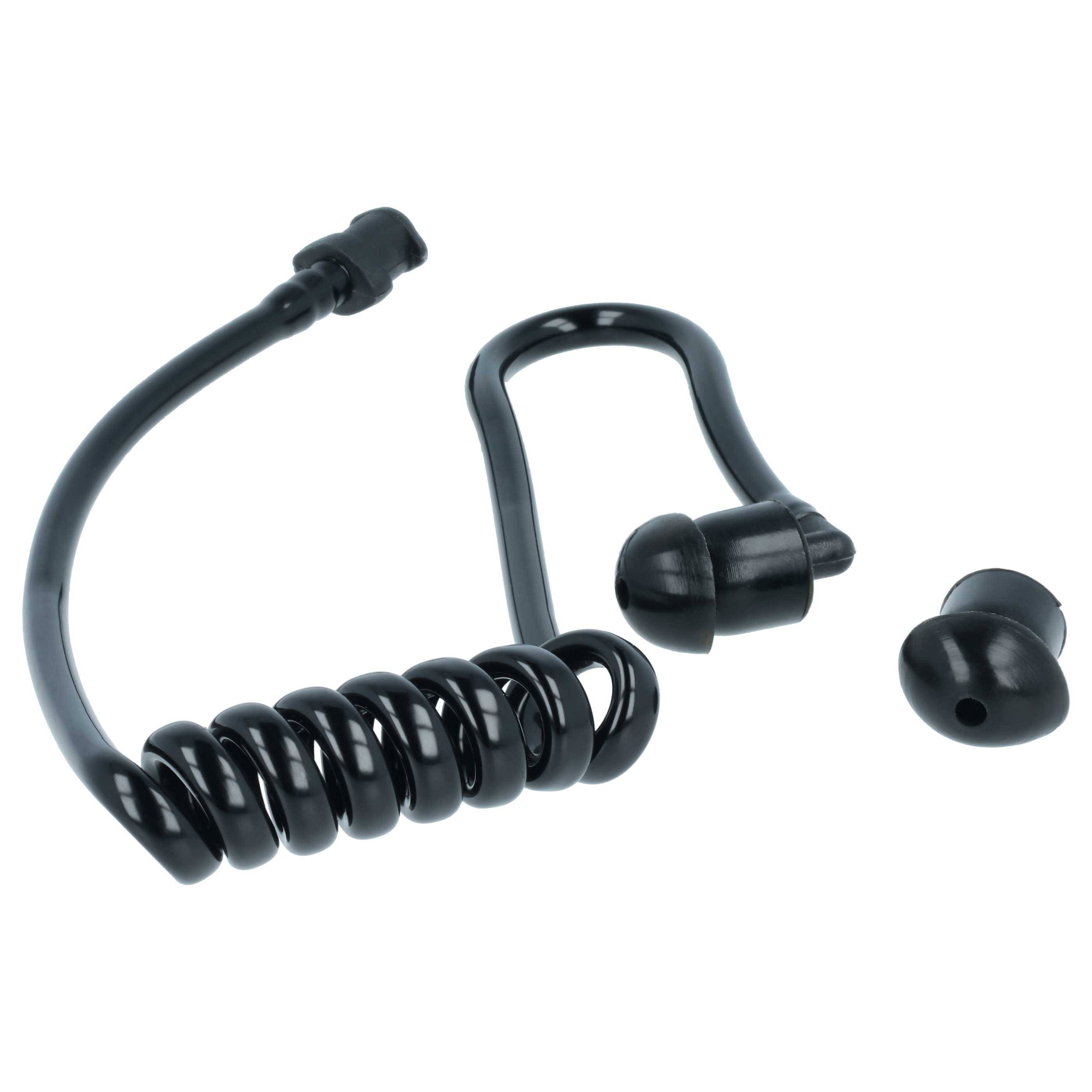 Ein schwarzes spiralförmiges Fahrradschloss mit einem Schlüsselloch, das aufgerollt und entsperrt dargestellt ist, und seine Flexibilität und Sicherheitsfunktion demonstriert.