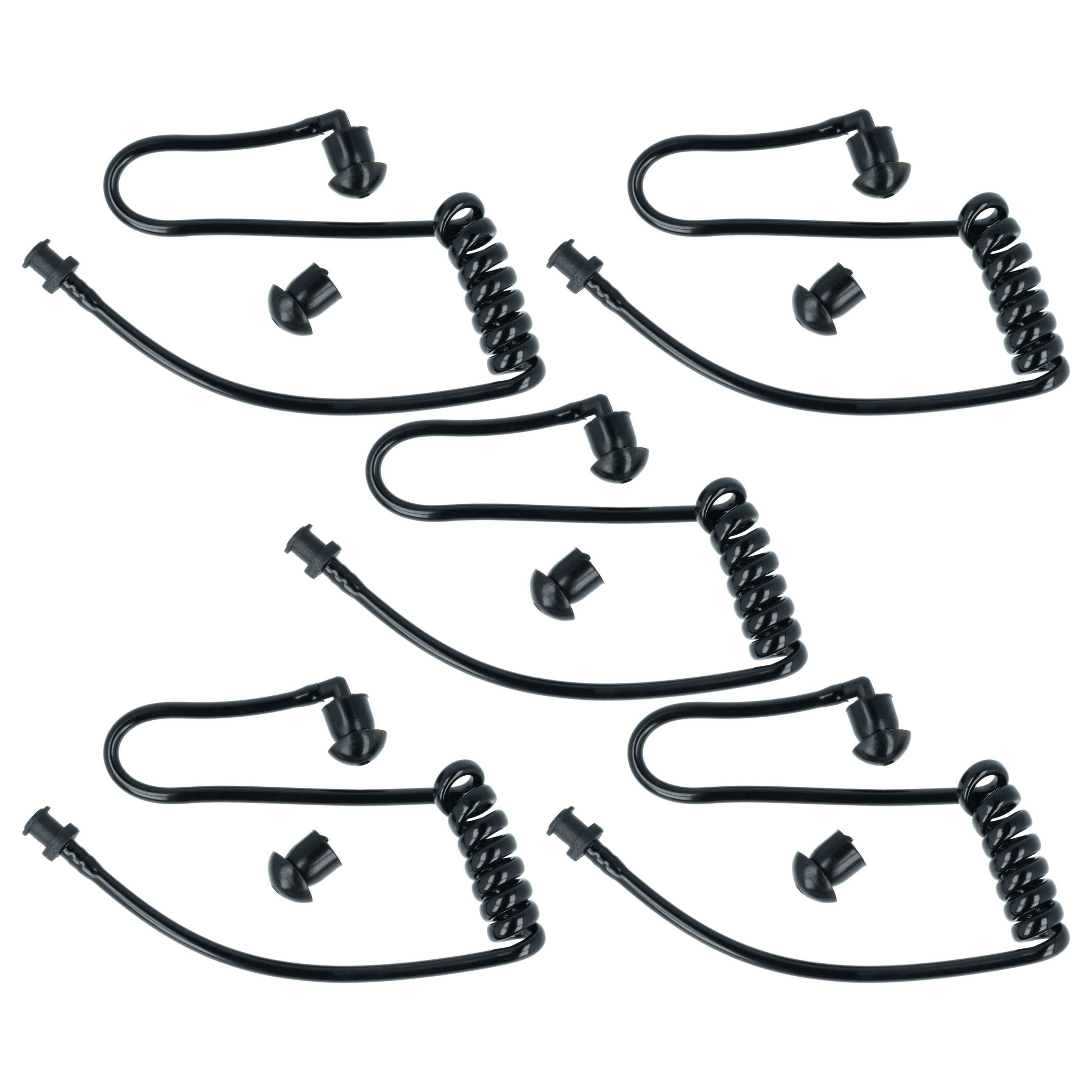 Mehrere schwarze spiralförmige Fahrradschlösser in einem gleichmäßig verteilten Muster angeordnet. Jedes Schloss hat einen aufgewickelten Abschnitt und einen kleinen Schlossmechanismus.