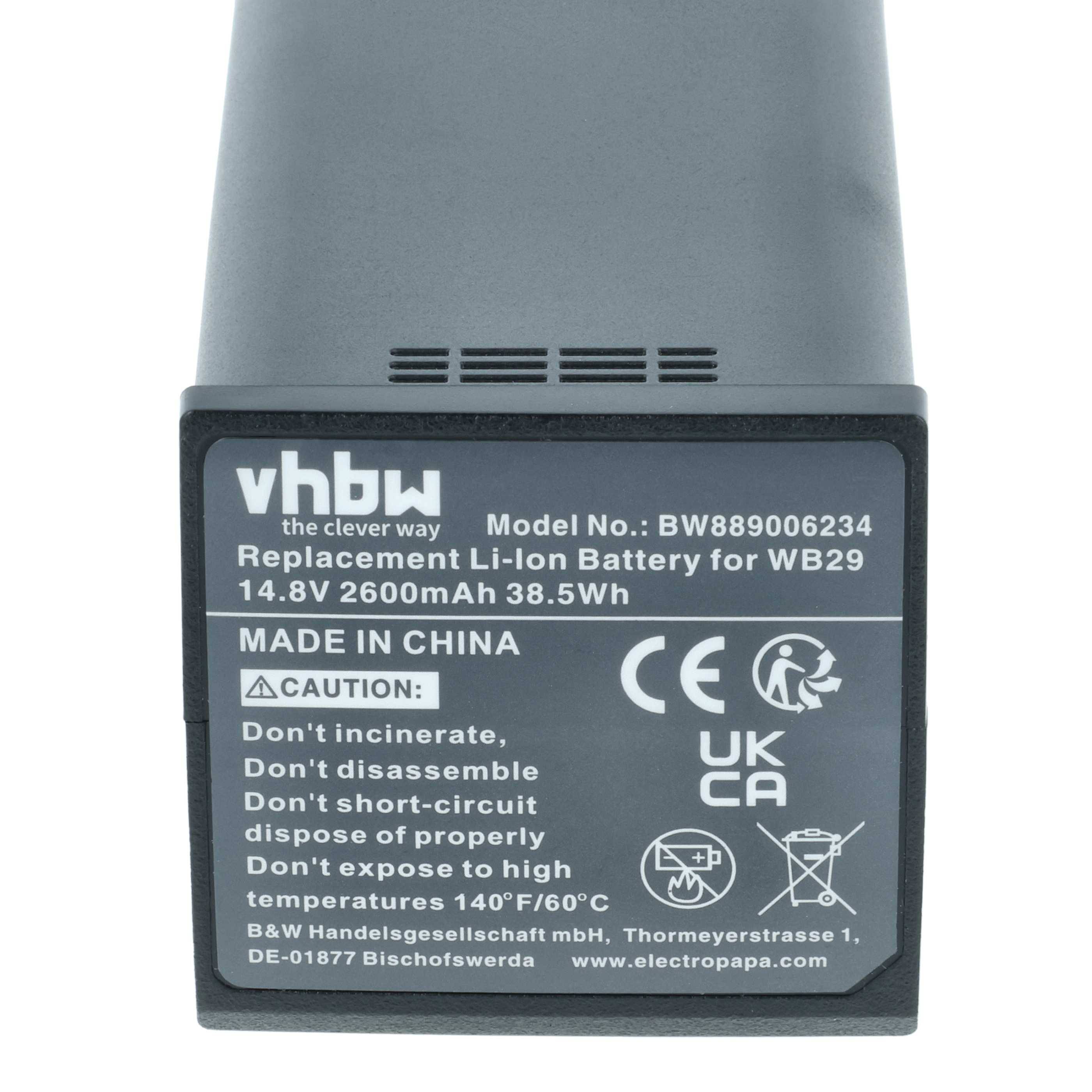 vhbw 2x Akku Ersatz für Godox DFB/GDWB29, WB29 für Blitzgerät, Kamera-Blitz (2600 mAh, 14,8 V, Li-Ion)