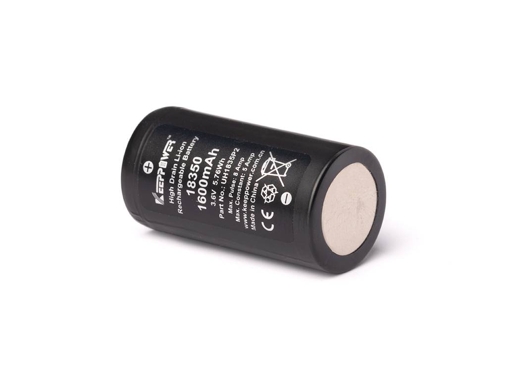 Keeppower, 18350, 1600mAh 3,6 Volt - 3,7 Volt Lithium-Ionen-Akku Entladestrom konstant 5 Ampere