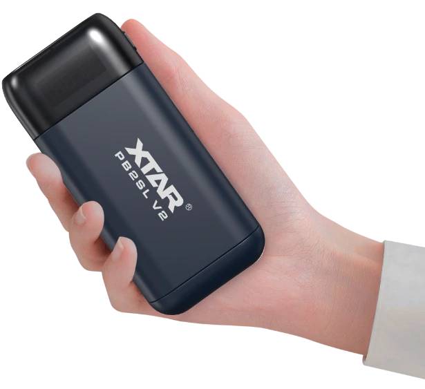 XTAR PB2SL V2 Powerbank & Ladegerät – QC 3.0 / PD 3.0 für 18650–21700 Li-Ion-Akkus