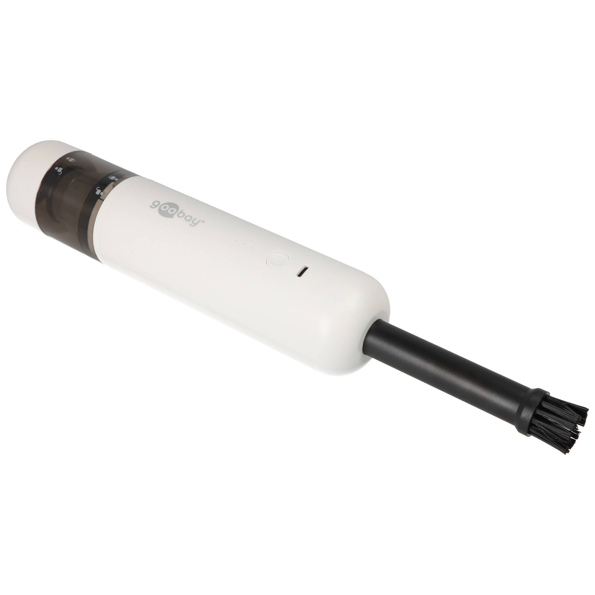 Goobay Mini Akku-Handstaubsauger Advanced (weiß) 120 W mit USB-C und Zubehör