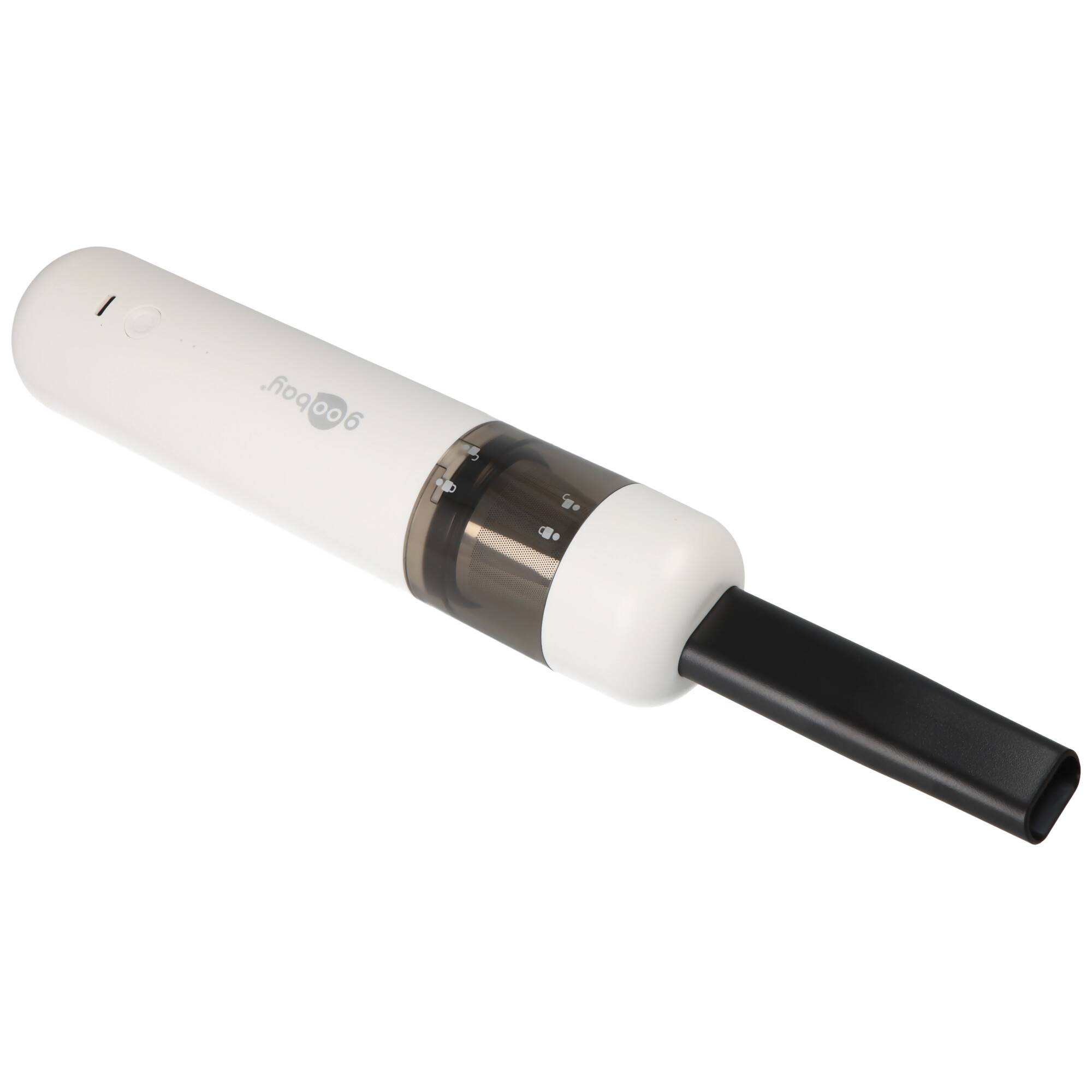 Goobay Mini Akku-Handstaubsauger Advanced (weiß) 120 W mit USB-C und Zubehör