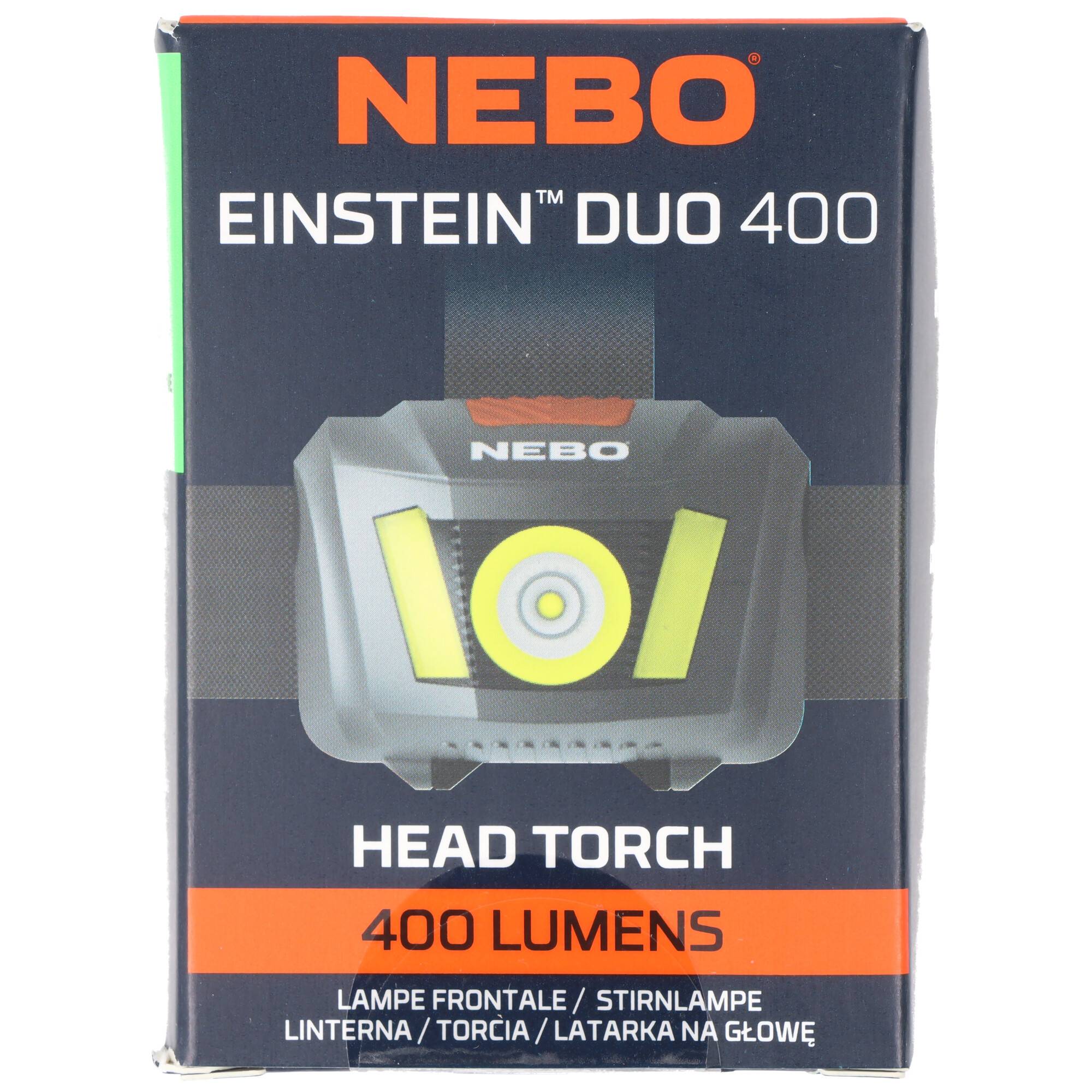 NEBO EINSTEIN DUO 400 Flex kompakte LED Stirnlampe mit 400 Lumen, verschiedene Leuchtmodi