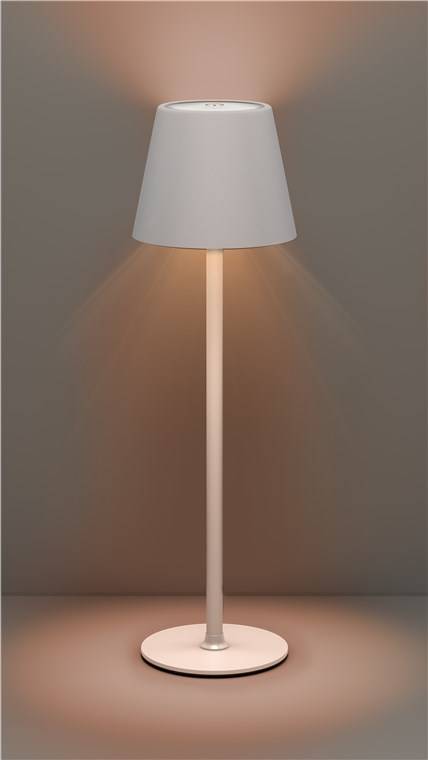 Kabellose LED-Tischleuchte, Höhe 37cm, mit Touch-Steuerung, warmweiß, weiß